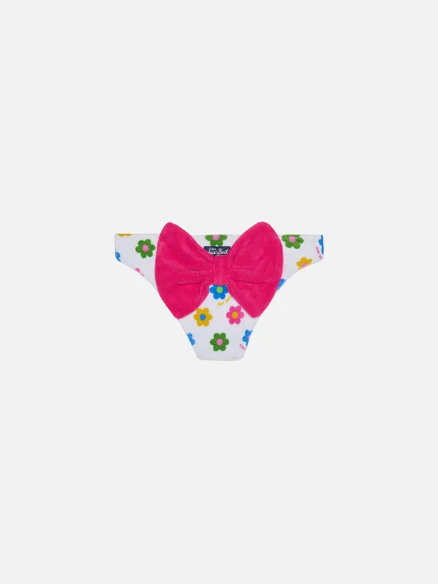 mc2-saint-barth-slip-mare-bambina-spugna-margherite-multicolor-su-bianco image 1