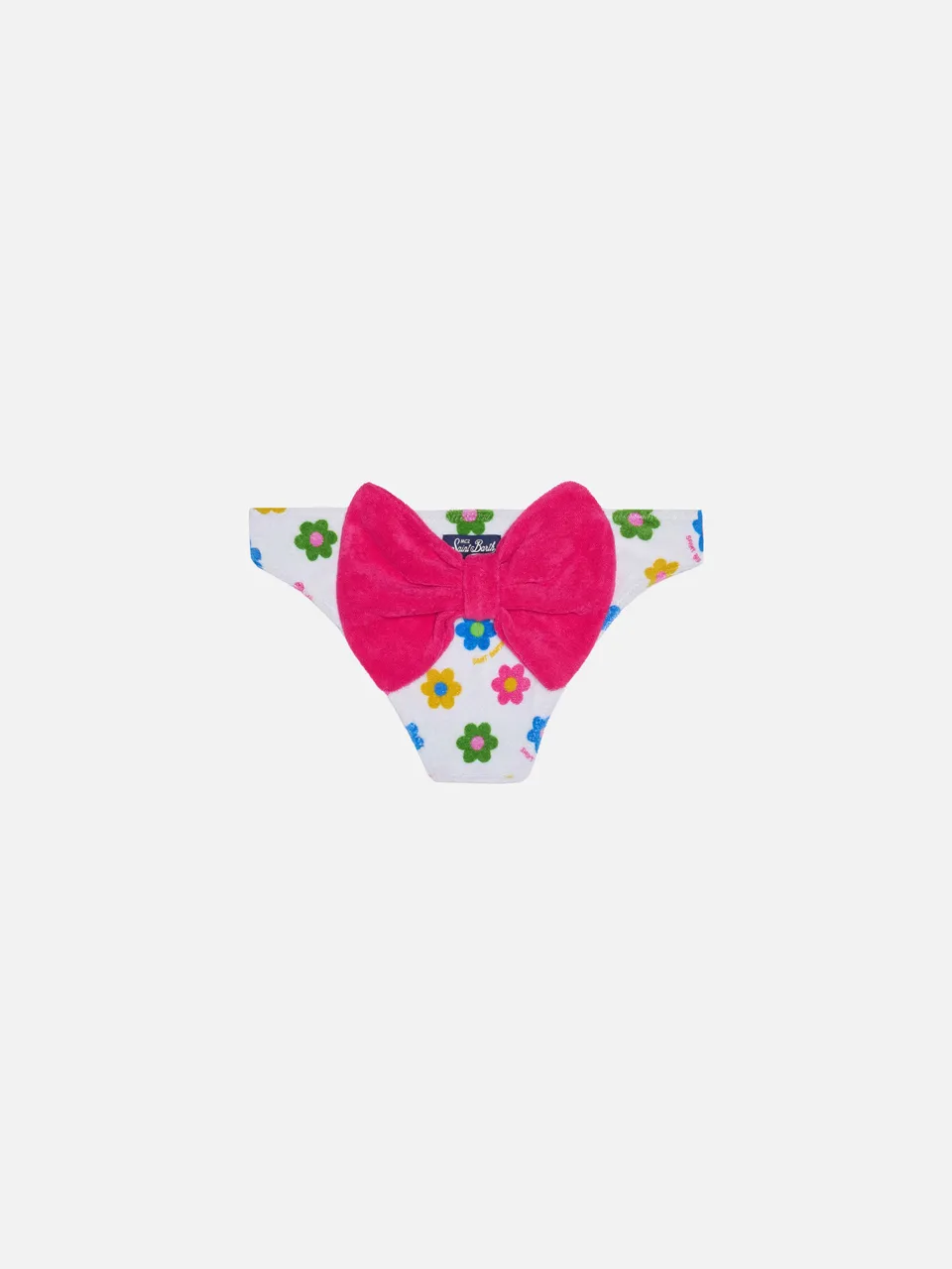 mc2-saint-barth-slip-mare-bambina-spugna-margherite-multicolor-su-bianco image 1