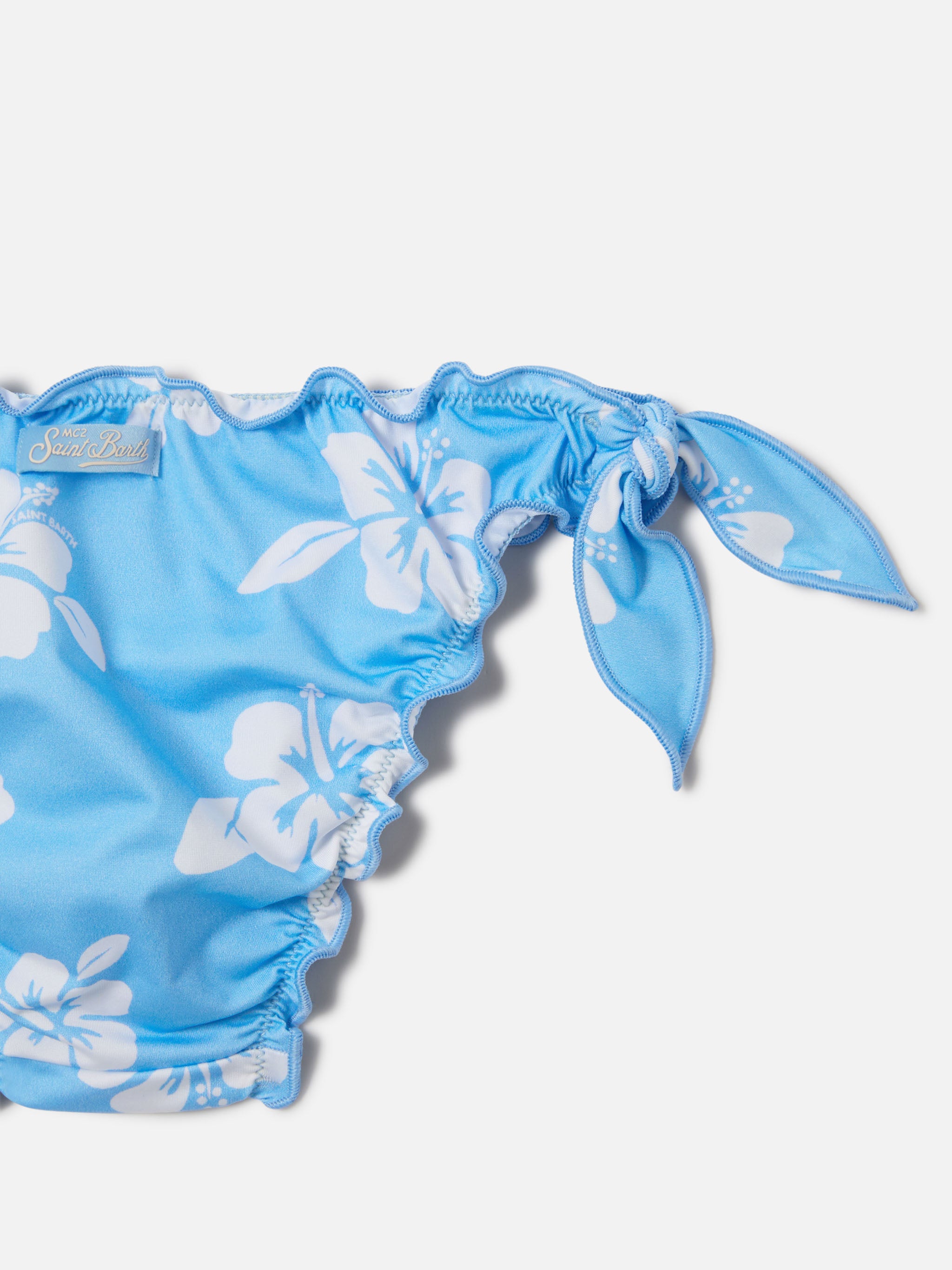mc2-saint-barth-bikini-bambina-emy-a-fascia-azzurro-stampa-ibisco image 3