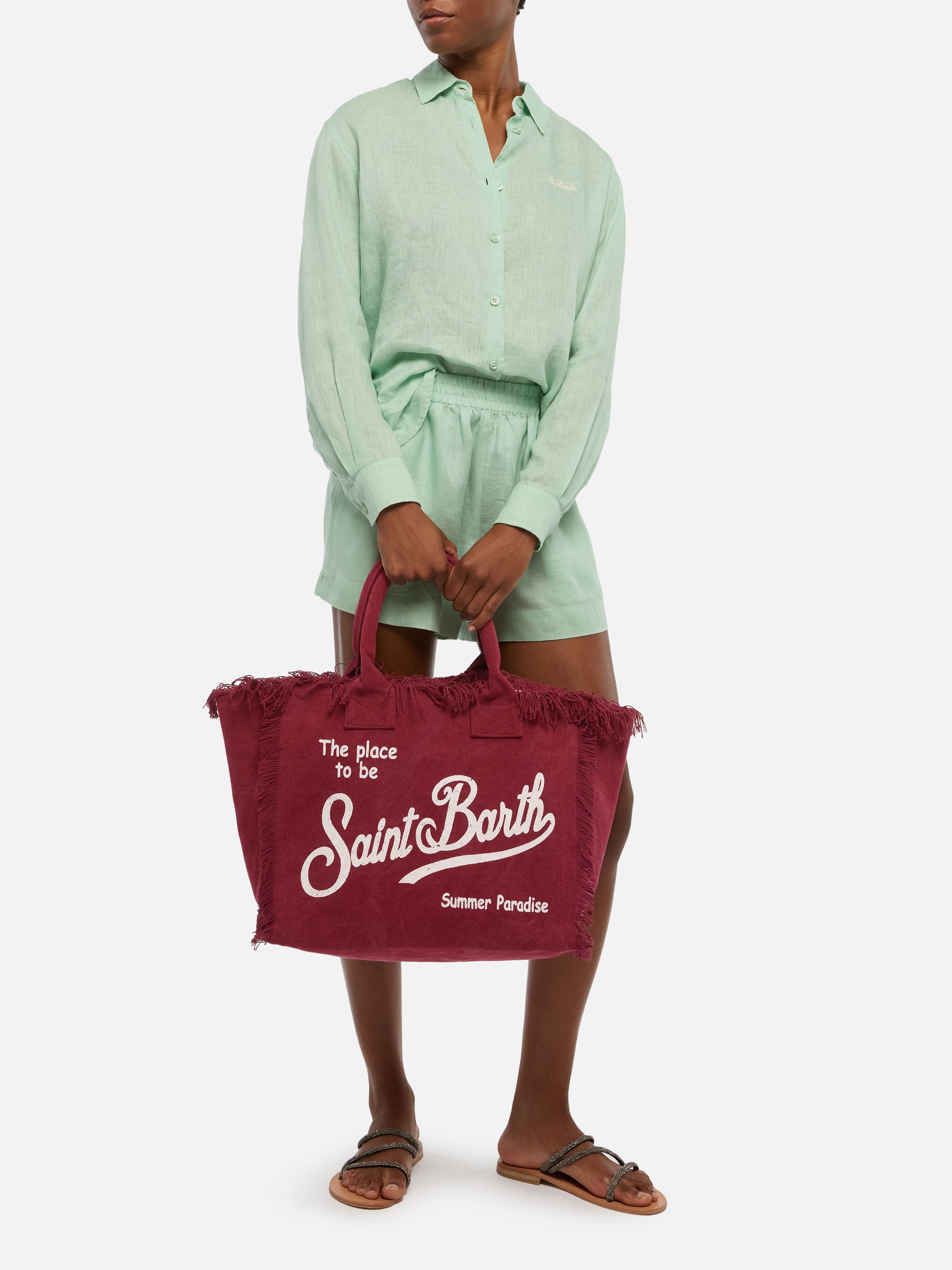mc2-saint-barth-vanity-borsa-a-spalla-canvas-cotone-bordeaux image 2