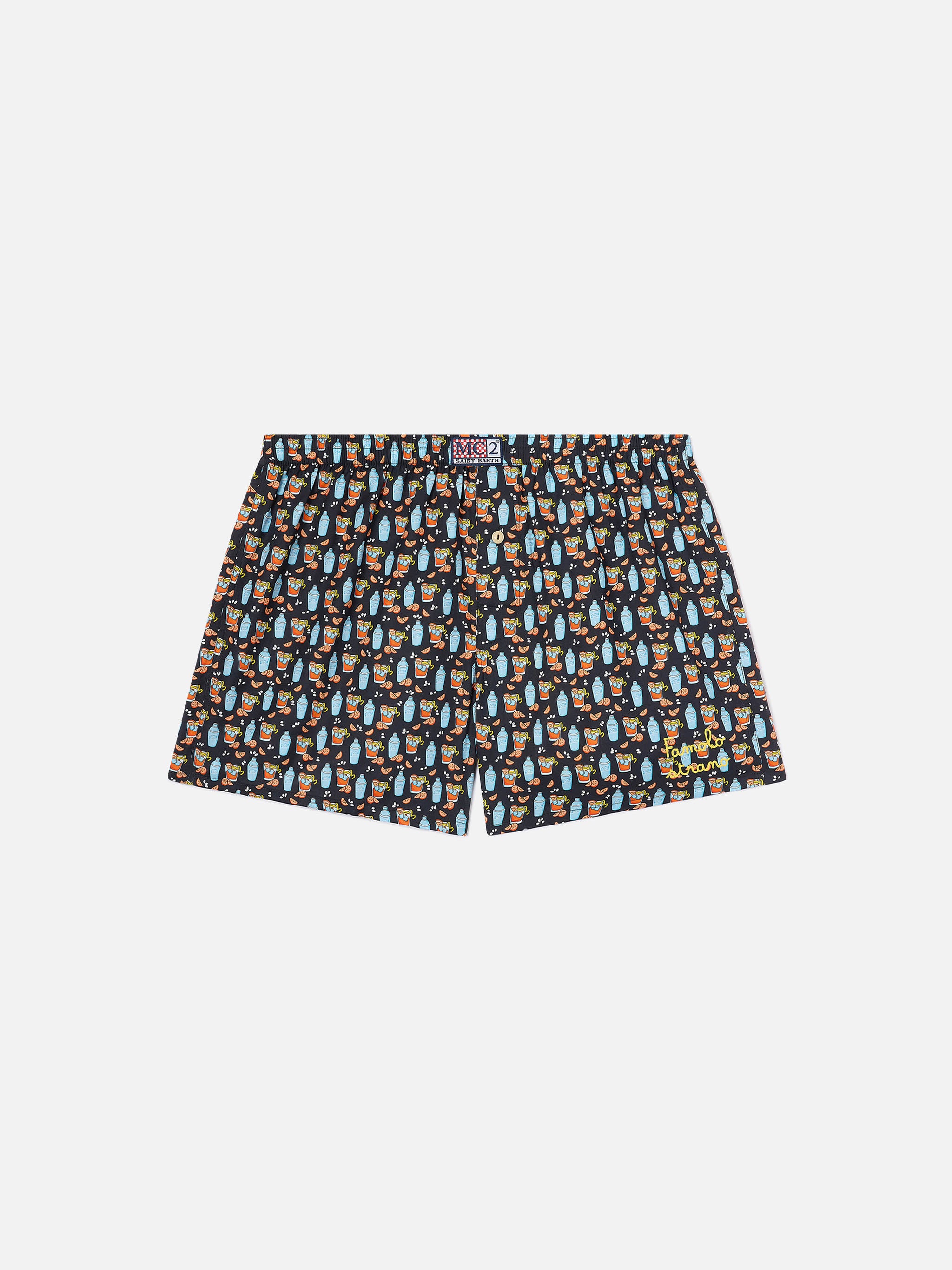 mc2-saint-barth-boxer-adam-in-cotone-nero-con-stampa-cocktail image 1