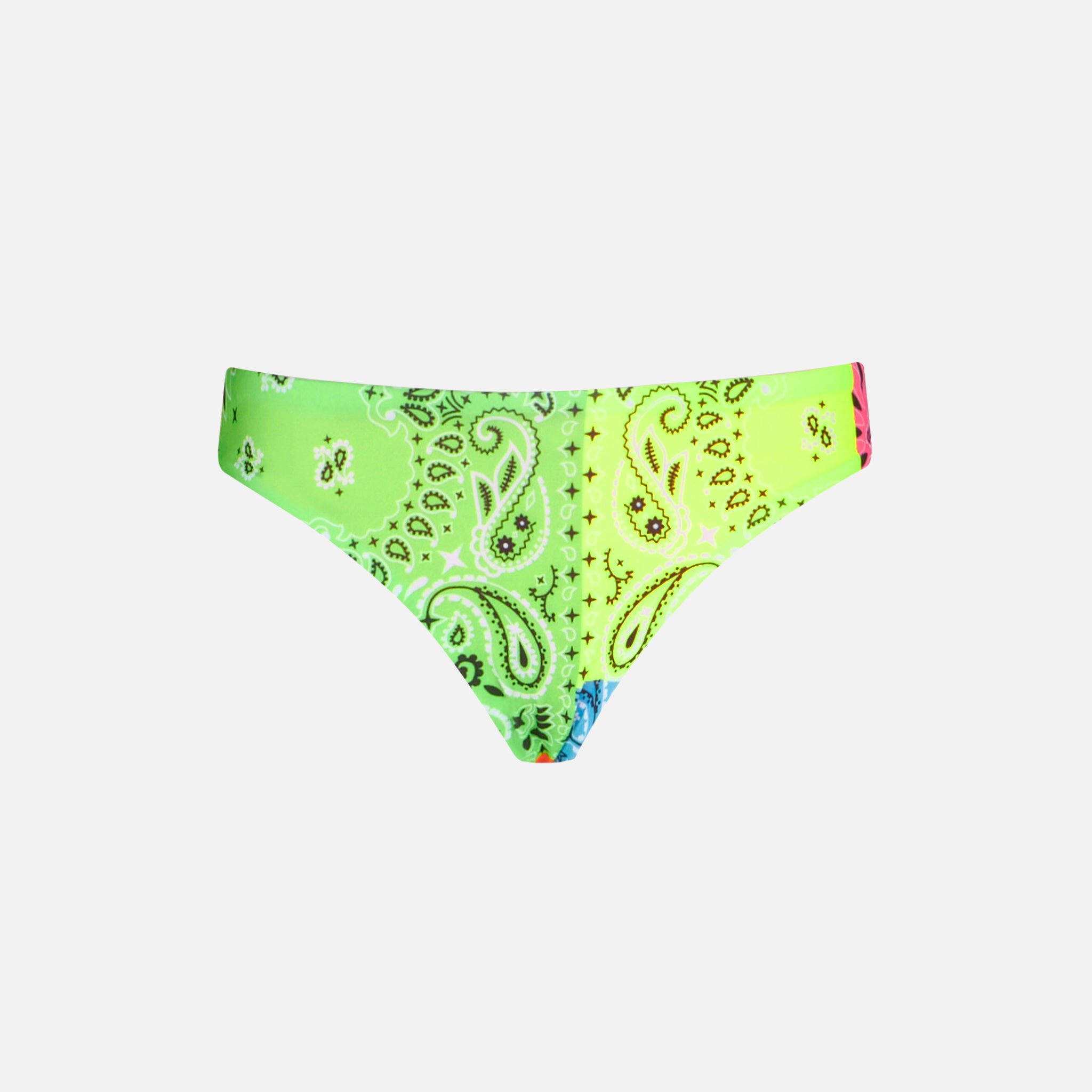 mc2-saint-barth-slip-da-bagno-da-bambina-con-stampa-bandana-fluo-e-fiocco-rosa image 2