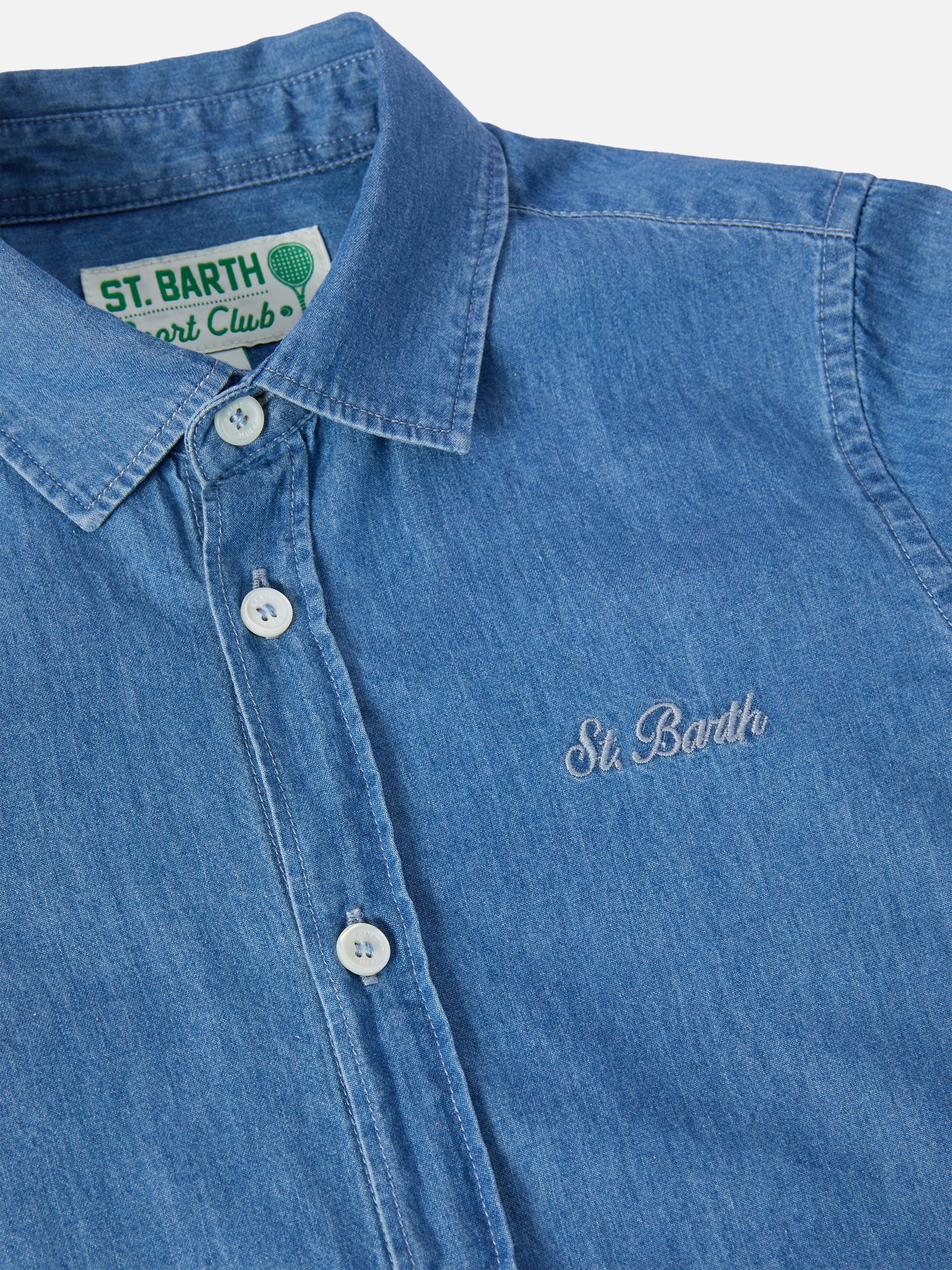mc2-saint-barth-seefeld-jr-camicia-bambino-chambray-snoopy-blu image 3