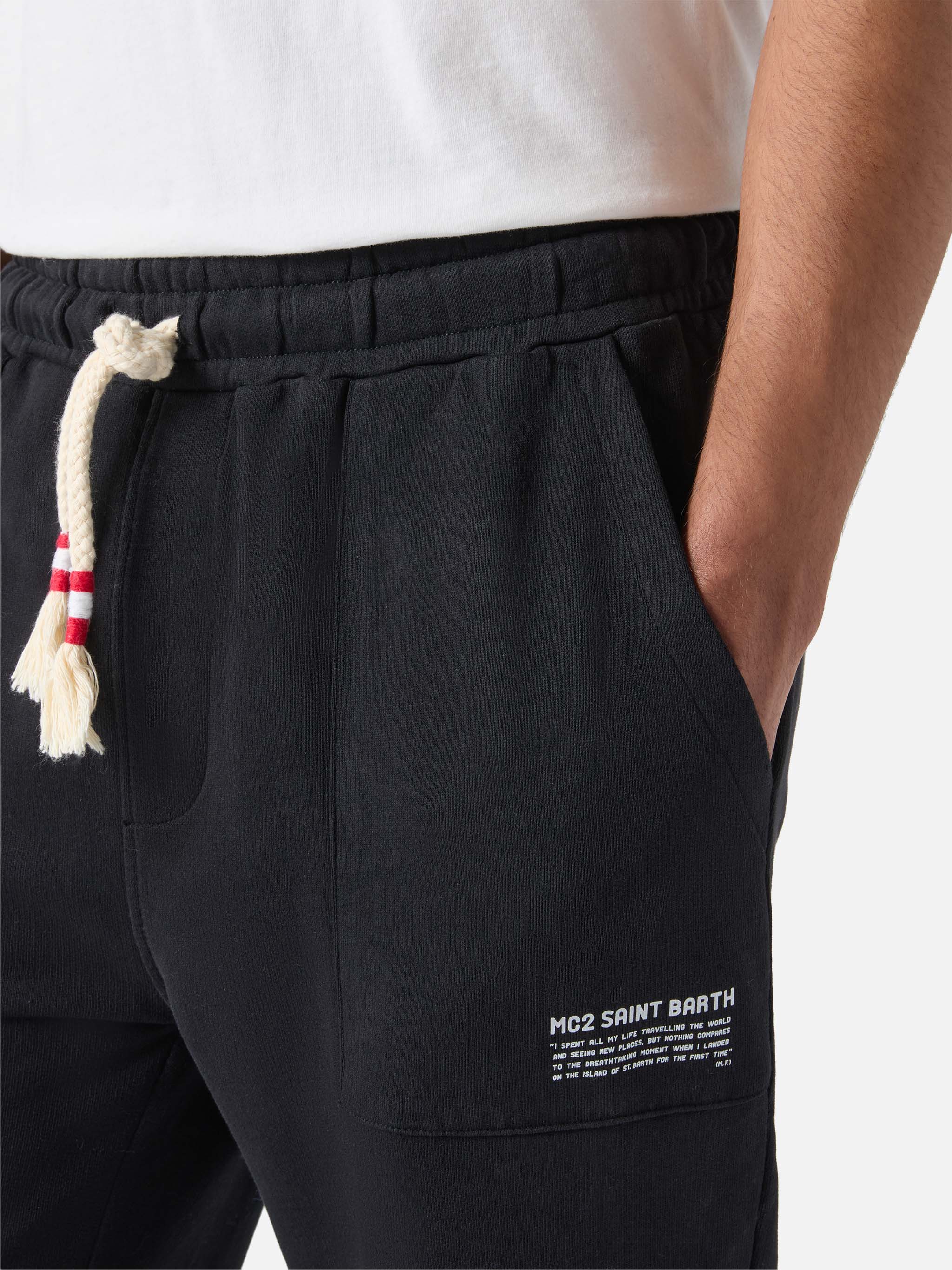 mc2-saint-barth-pantaloni-sportivi-bolt-in-pile-di-cotone-grigio-melange image 2