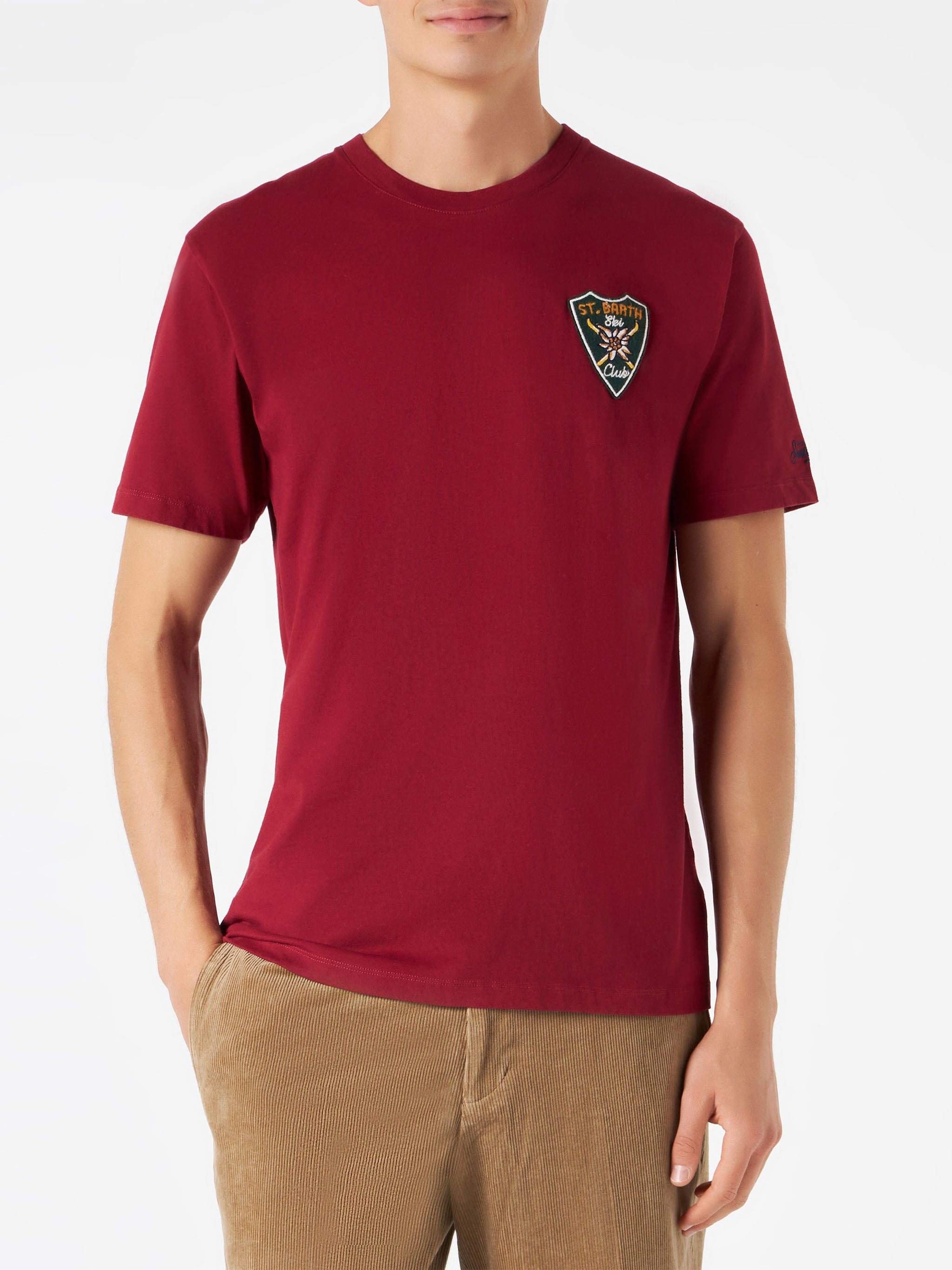 mc2-saint-barth-arnott-t-shirt-uomo-bordeaux-st-barth-ski-club image 2