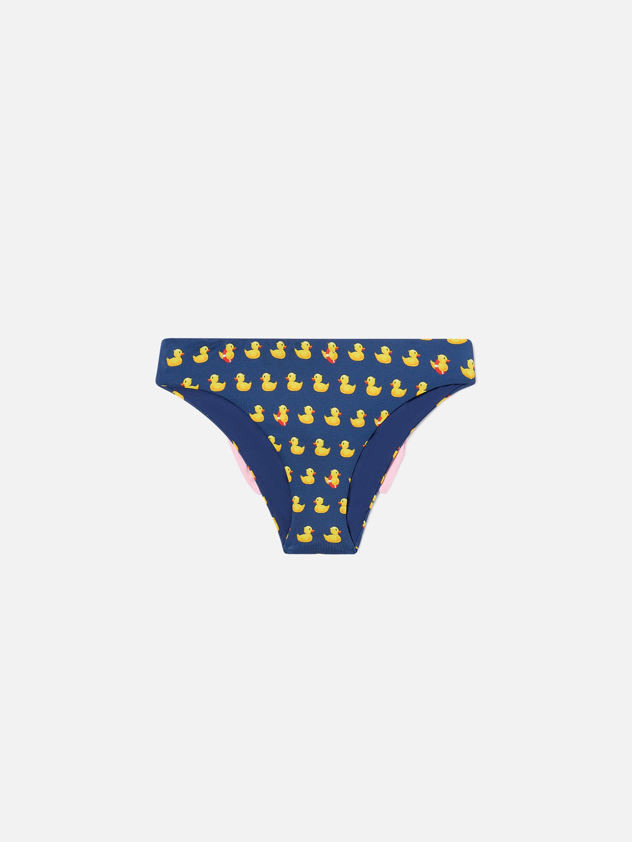 mc2-saint-barth-slip-mare-madame-per-bambina-con-stampa-paperelle-e-fiocco-rosa image 2