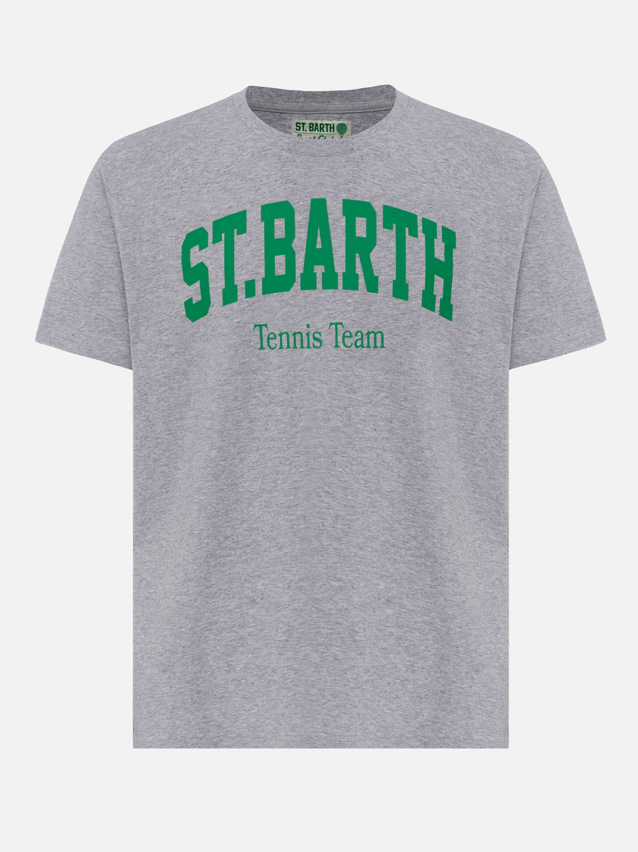 mc2-saint-barth-man-t-shirt-uomo-cotone-grigio-m-lange-stampa-tennis-club image 1