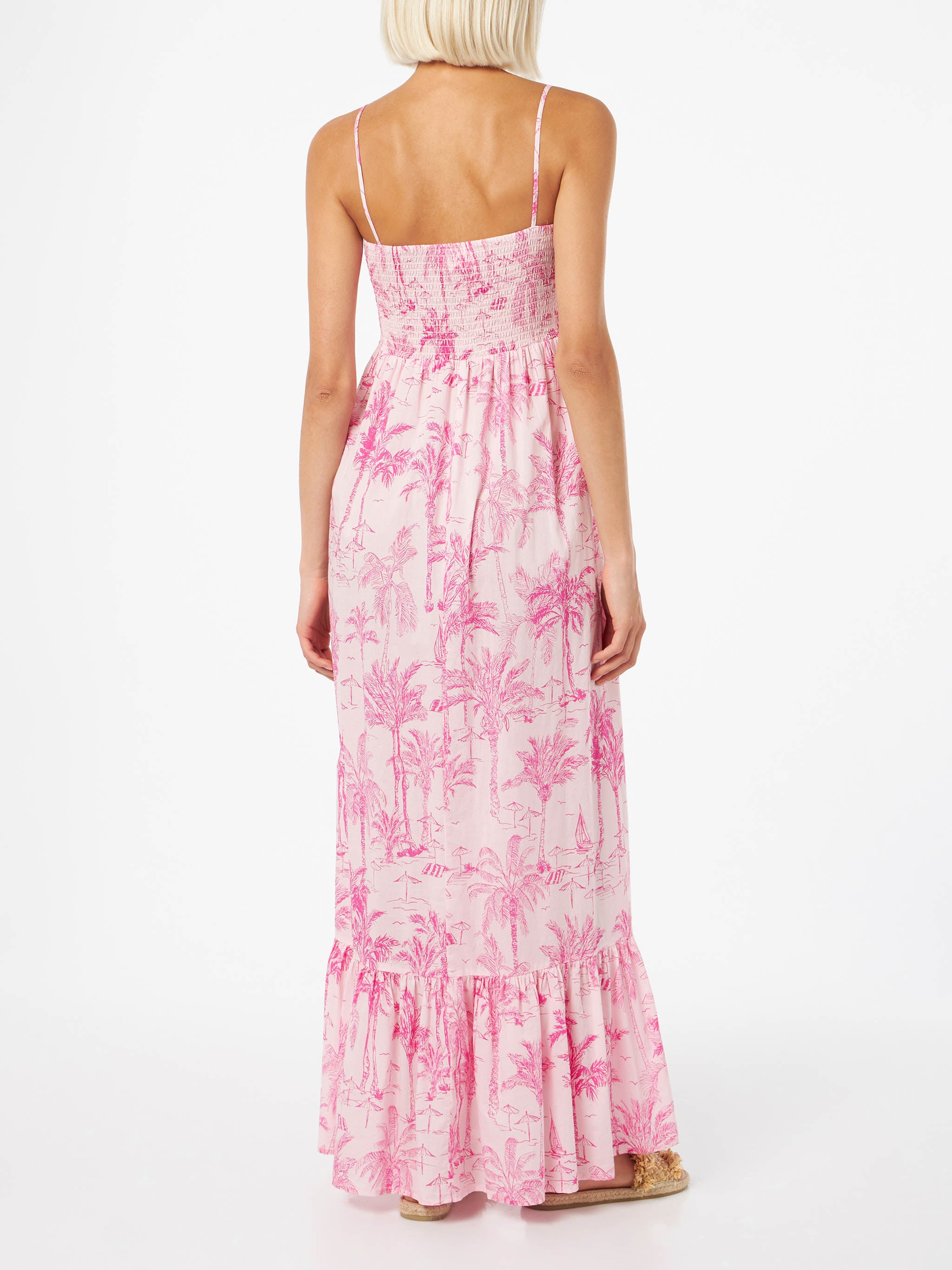 mc2-saint-barth-abito-jemma-donna-in-cotone-rosa-con-ricamo-smock image 2