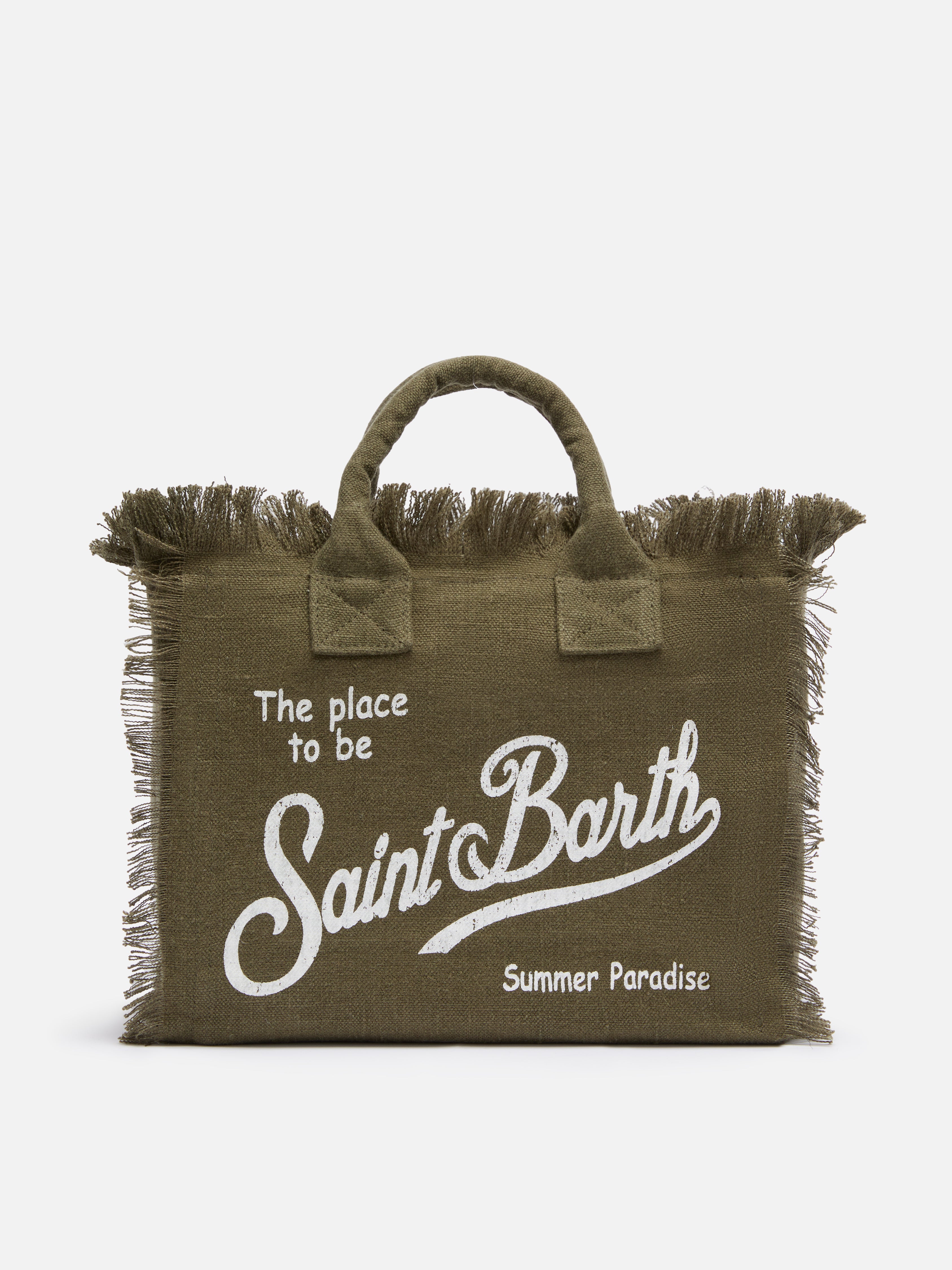 mc2-saint-barth-borsa-colette-in-100-lino-verde-militare image 1