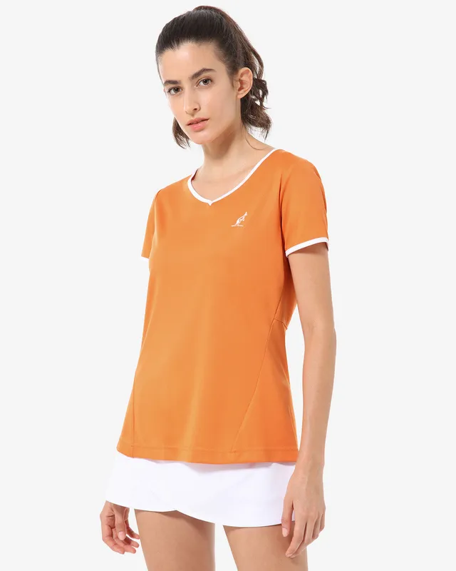 australian-slit-back-t-shirt-tennis-ace-arancio-acceso image 1