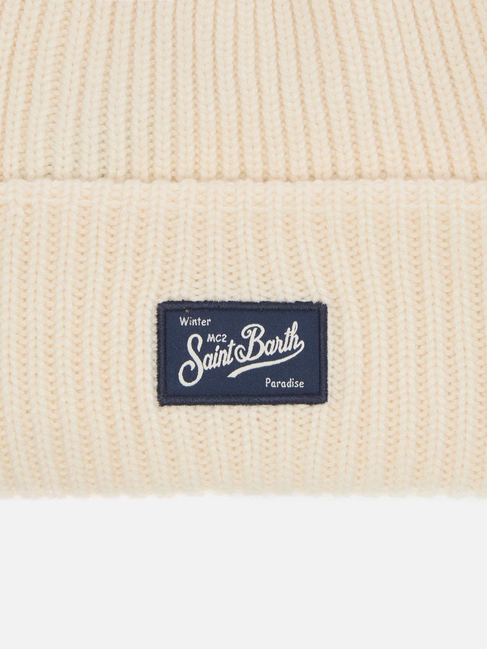 mc2-saint-barth-berry-brr0003-berretto-bianco-a-coste-cashmere-blend image 2