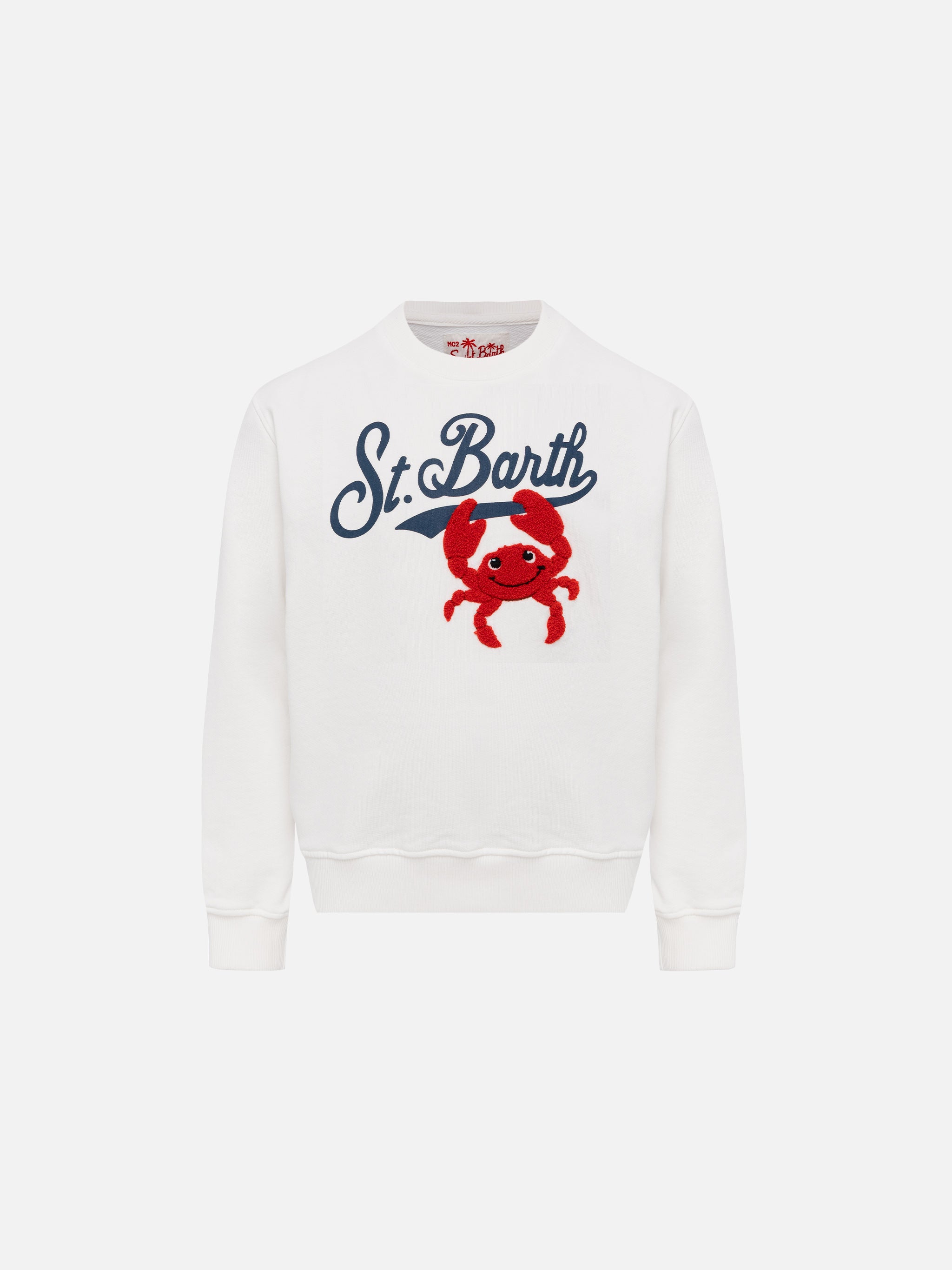 felpa-mc2-saint-barth-bobby-con-stampa-st-barth-e-patch-granchio-in-spugna-bianc image 1