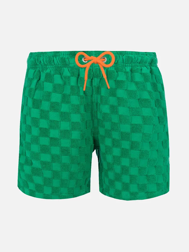 mc2-saint-barth-costume-bagno-bambino-spugna-stampa-vichy-verde image 1