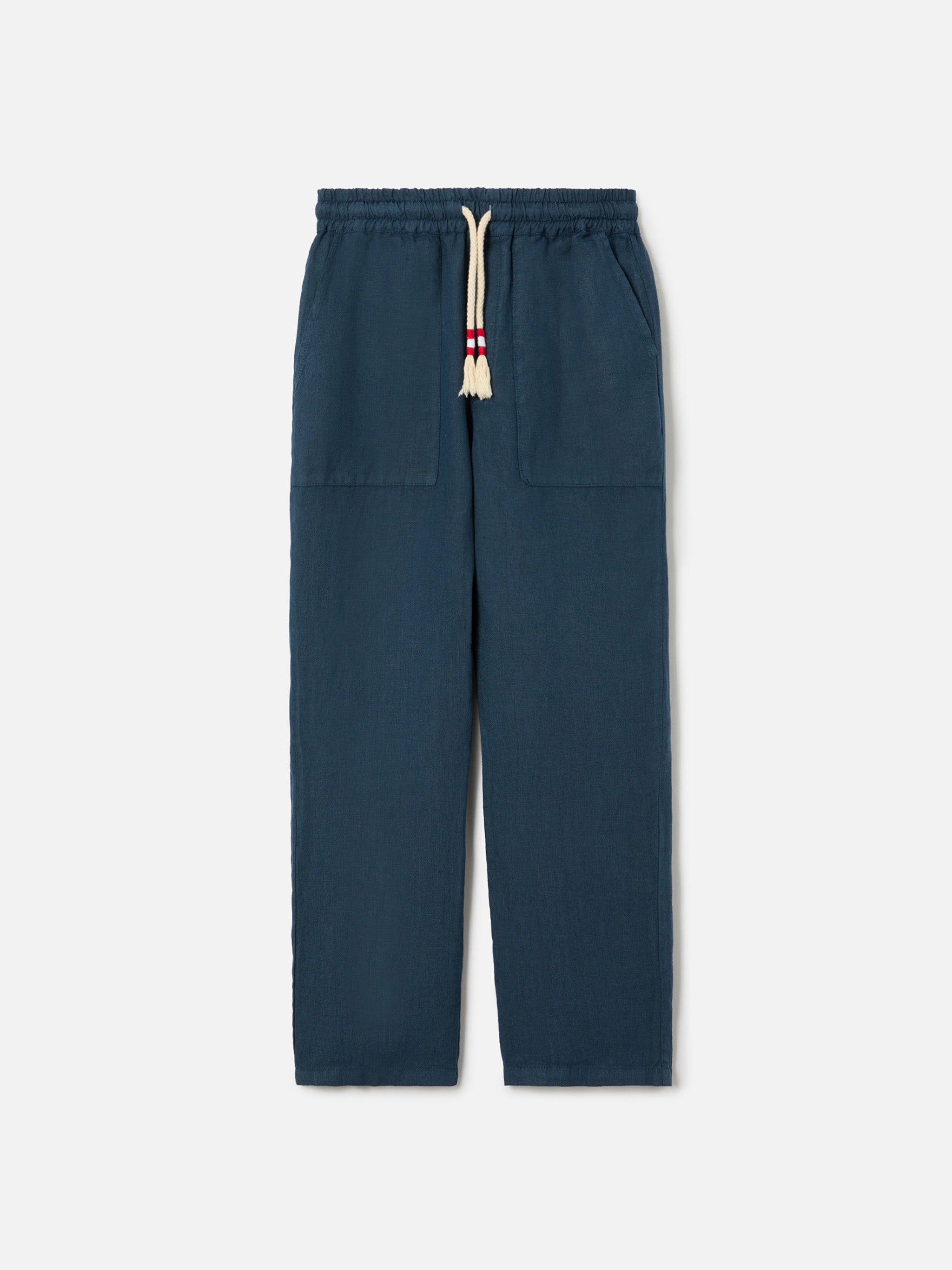 pantaloni-calais-jr-mc2-saint-barth-bambino-in-puro-lino-blu-navy image 1