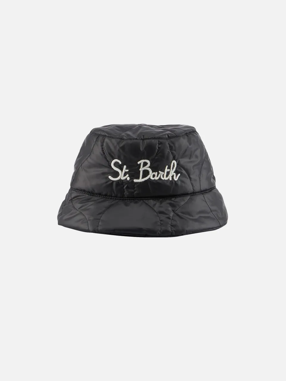 mc2-saint-barth-bucket-hat-jude-nero-tinta-unita-in-tessuto-tecnico-trapuntato image 1