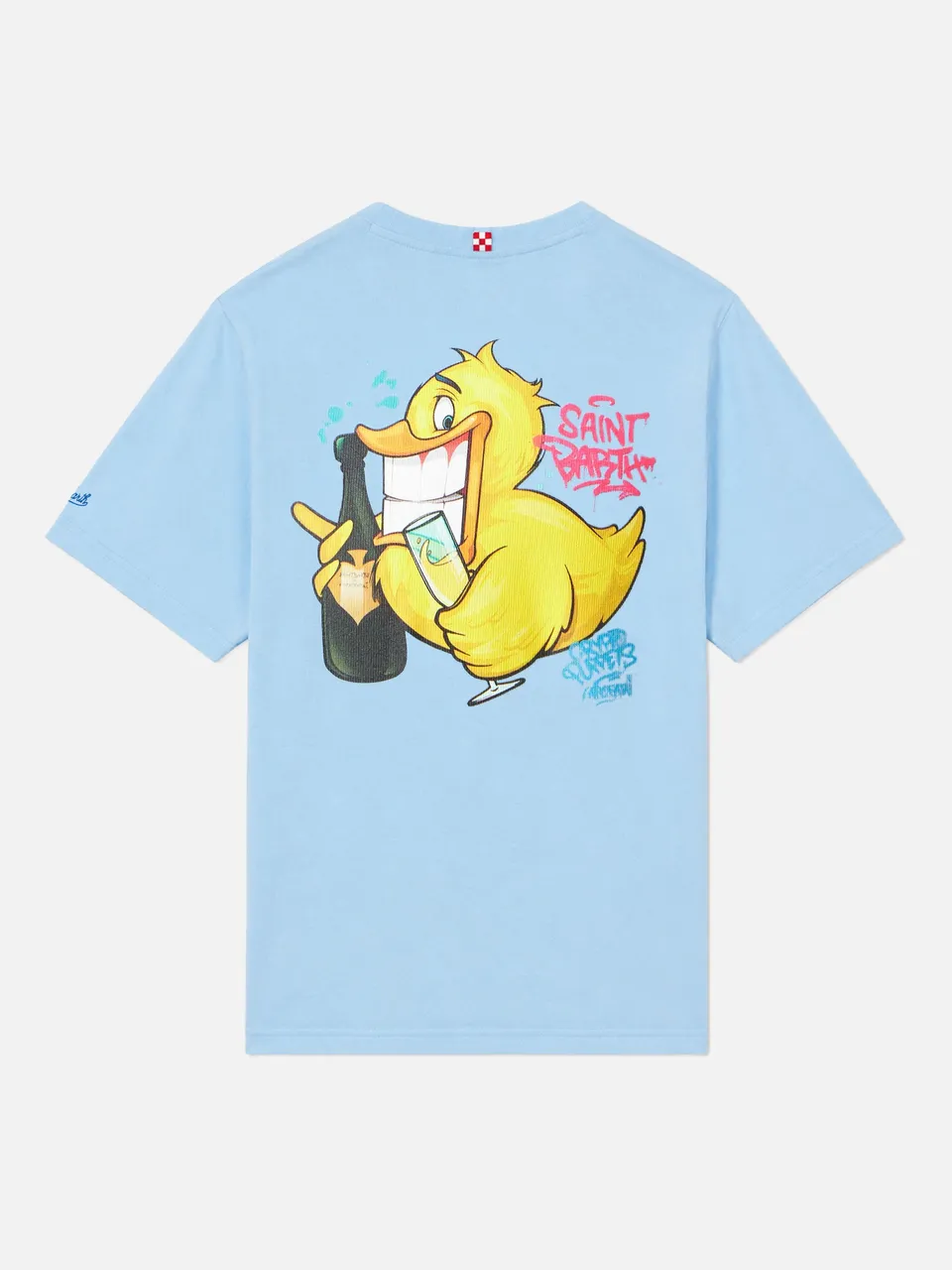 mc2-saint-barth-t-shirt-portofino-uomo-in-cotone-azzurro-con-stampa-crypto-ducky image 1