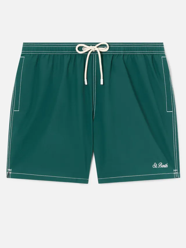 mc2-saint-barth-patmos-costume-mare-uomo-verde-tinta-unita-classico-leggero image 1