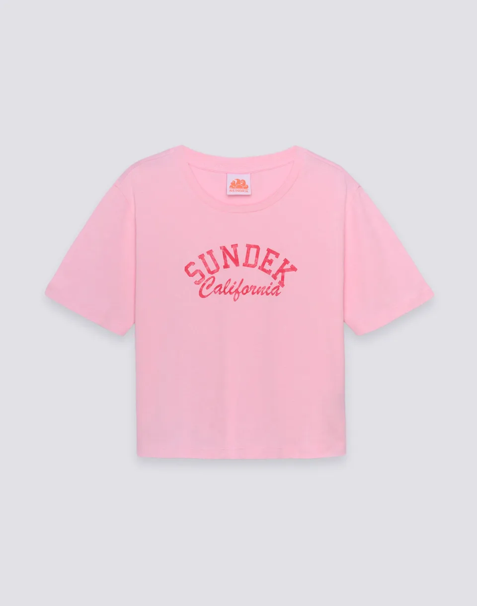 sundek-w748tejs000-t-shirt-donna-cropped-vintage-wash-logo-california image 1
