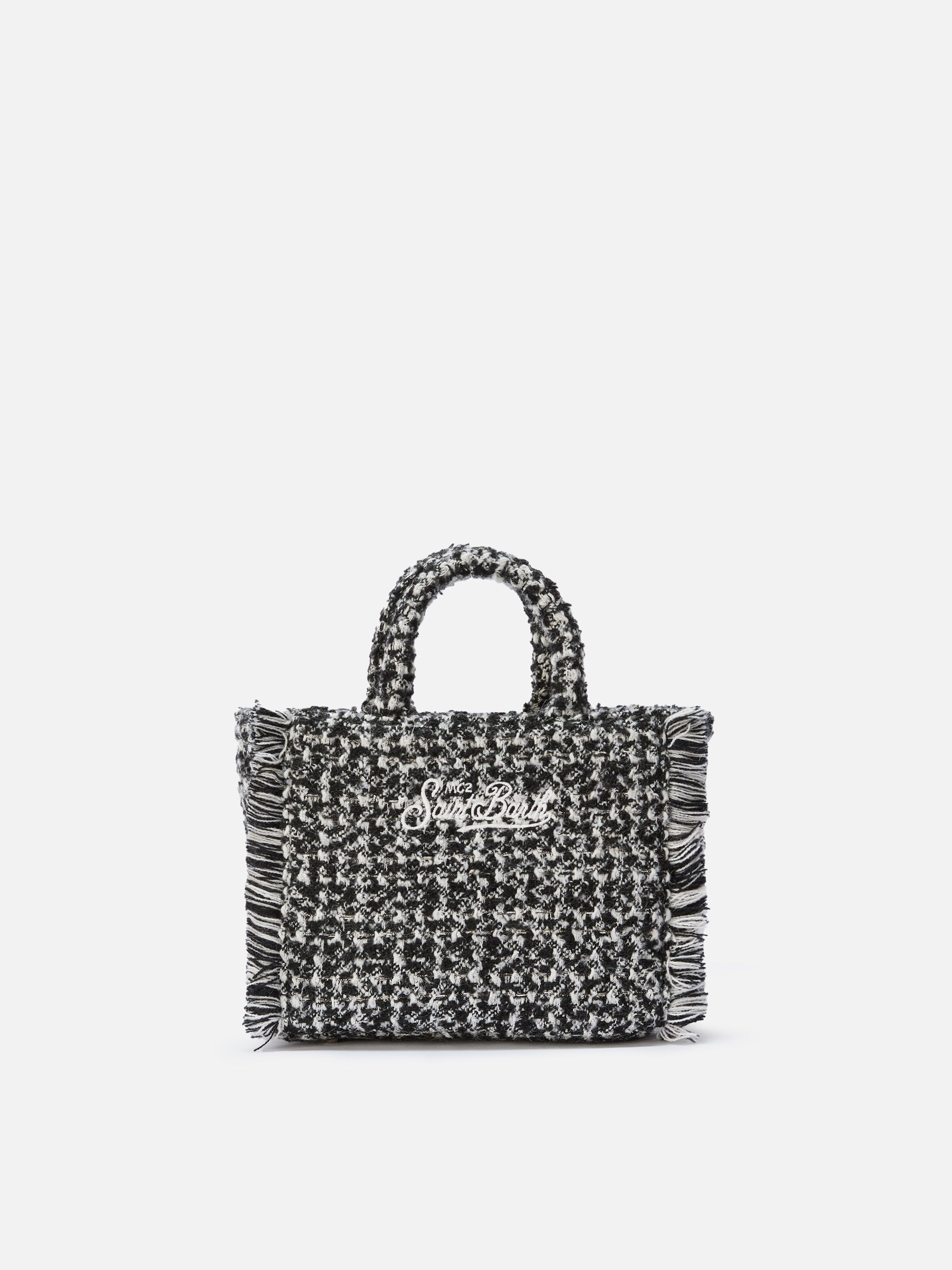 mc2-saint-barth-vanity-mini-borsa-mini-tweed-bianco-e-nero image 6