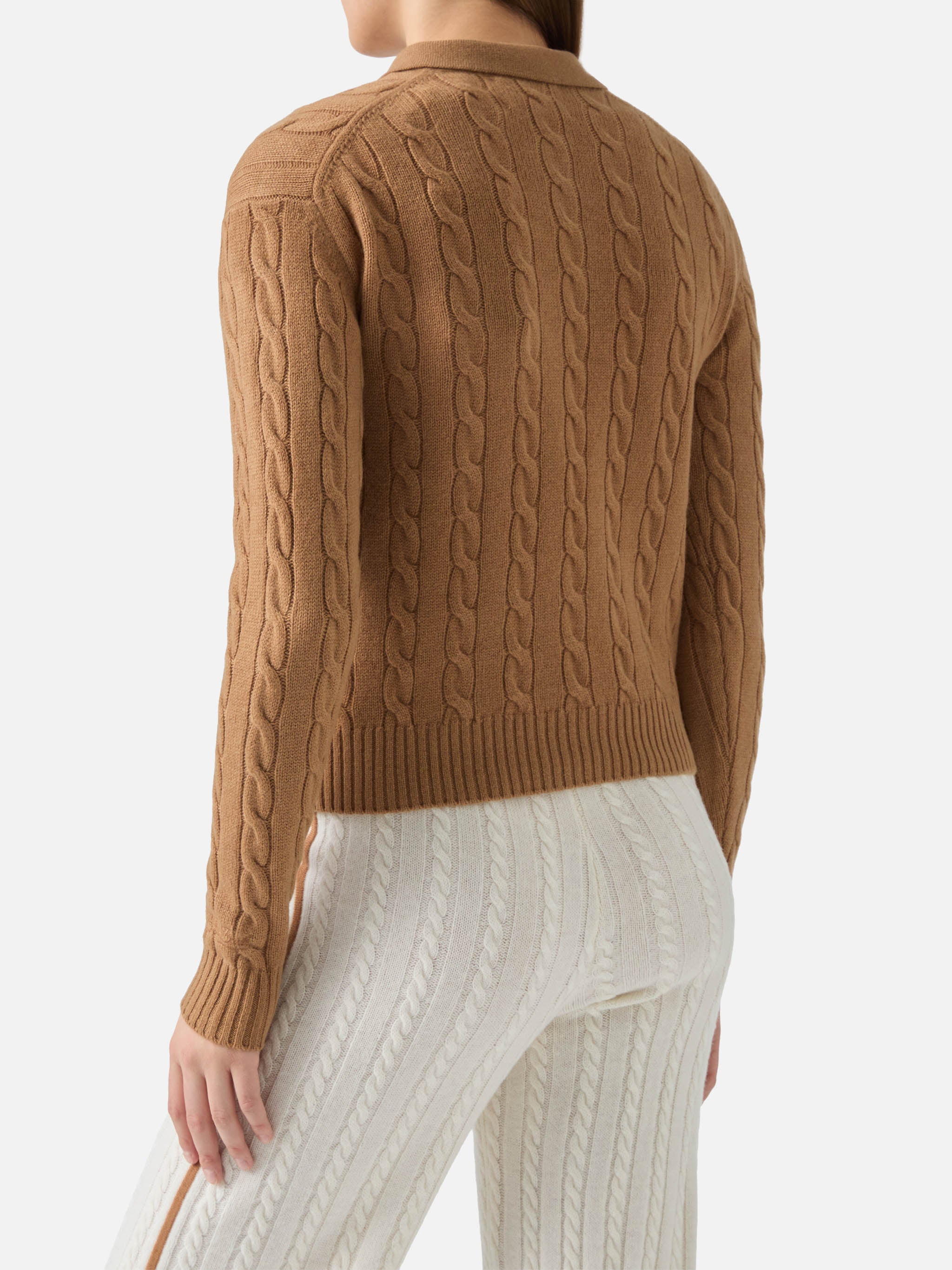 mc2-saint-barth-savoy-maglione-polo-a-trecce-in-lana-merino-cammello image 3