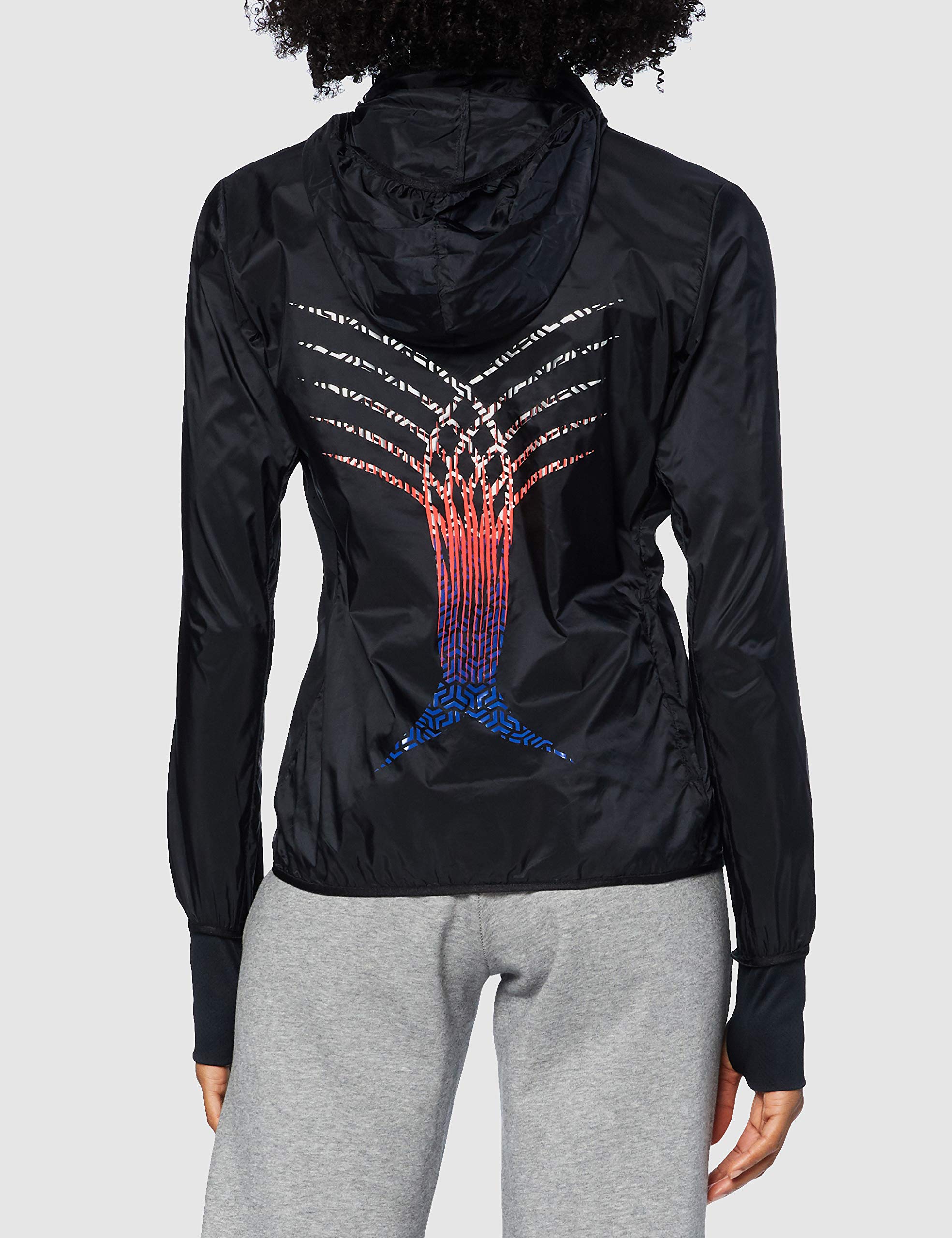arena-w-windbreaker-jacket-giacca-antivento-donna-nero-rosso-fluo image 4
