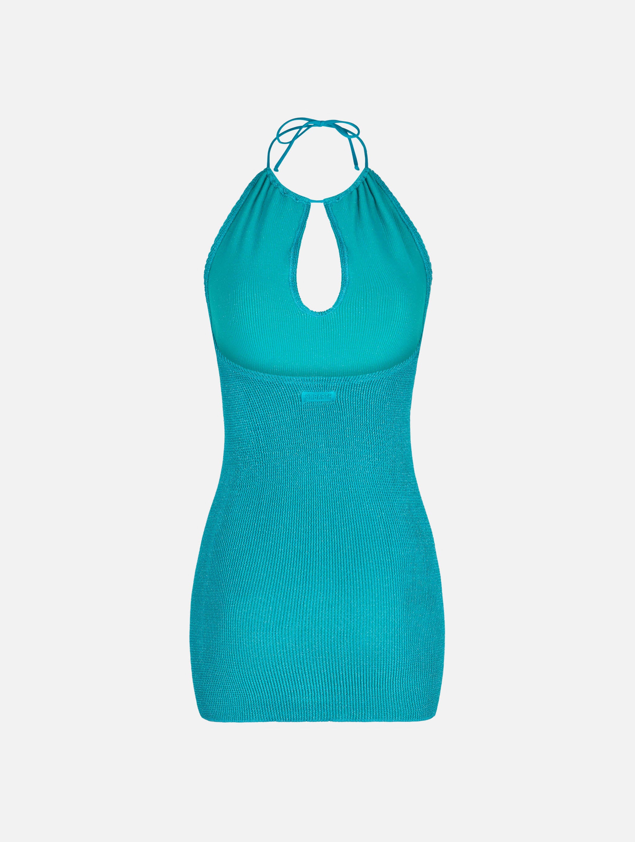 abito-palmer-mc2-saint-barth-halterneck-in-lurex-crinkle-verde image 5