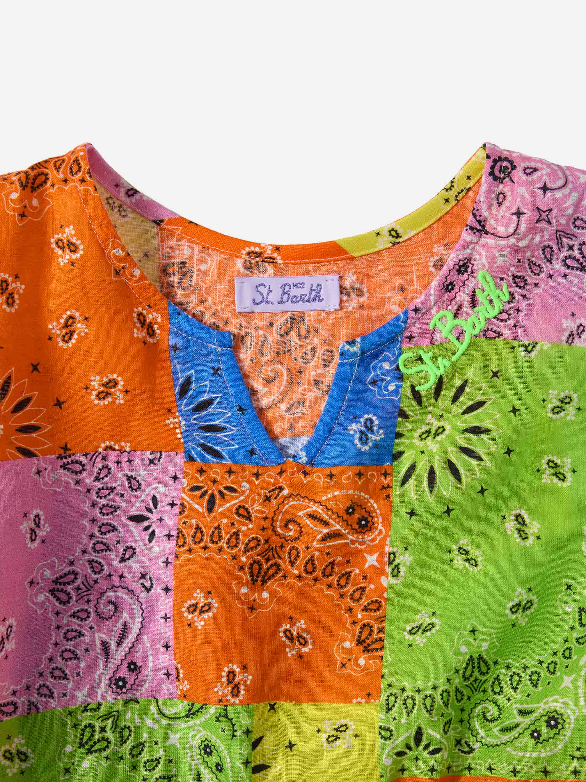 mc2-saint-barth-poncho-kate-bambina-stampa-bandana-multicolore image 2