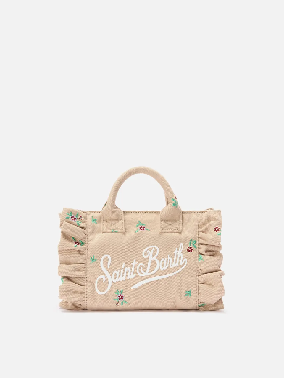 mc2-saint-barth-borsa-vanity-mini-volant-in-denim-beige-con-fiori-ricamati image 1