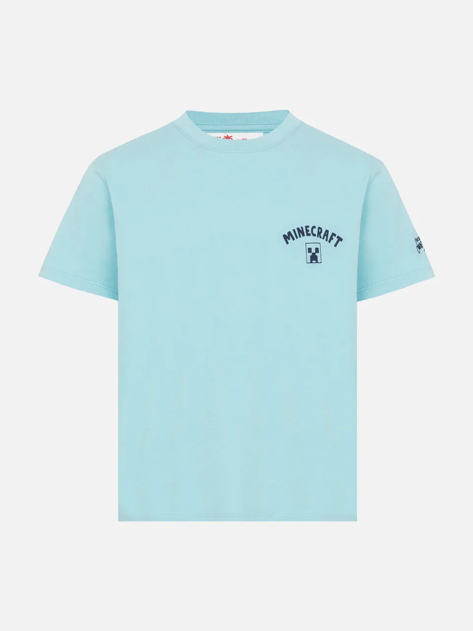t-shirt-mc2-saint-barth-bambino-in-cotone-verde-acqua-stampa-minecraft-in-st-bar image 1