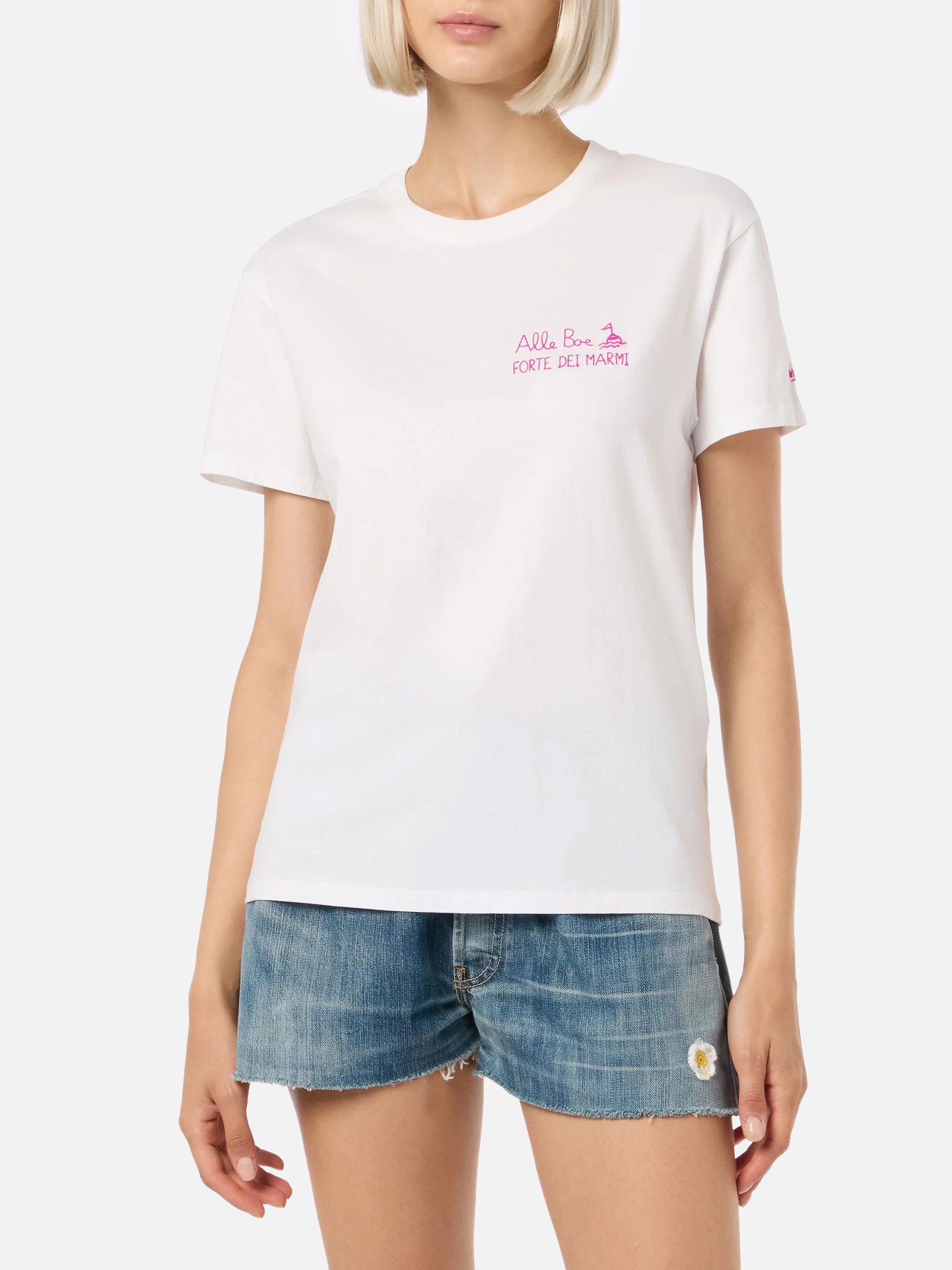 t-shirt-mc2-saint-barth-emilie-in-cotone-bianco-con-stampa-amo-forte-special-edi image 2