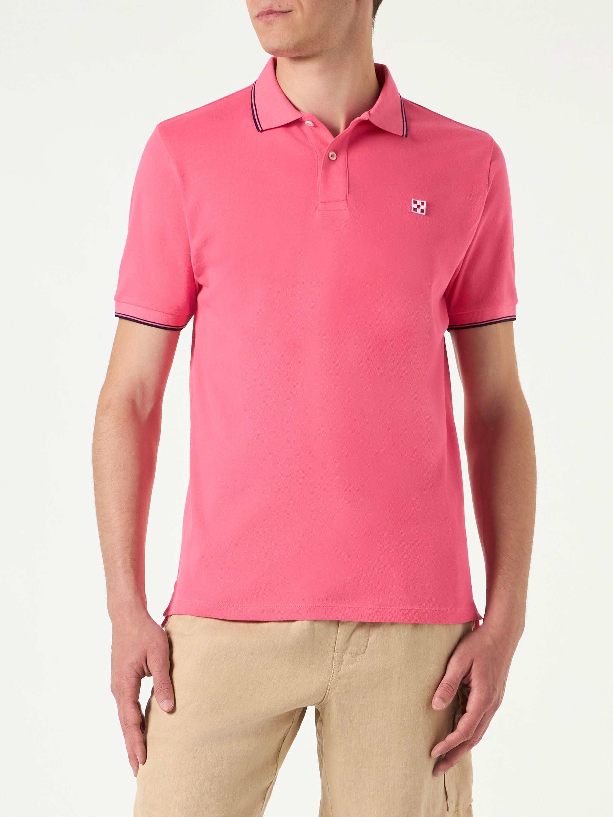 mc2-saint-barth-beverly-hills-polo-uomo-piquet-fucsia-fluo-tinta-unita image 1