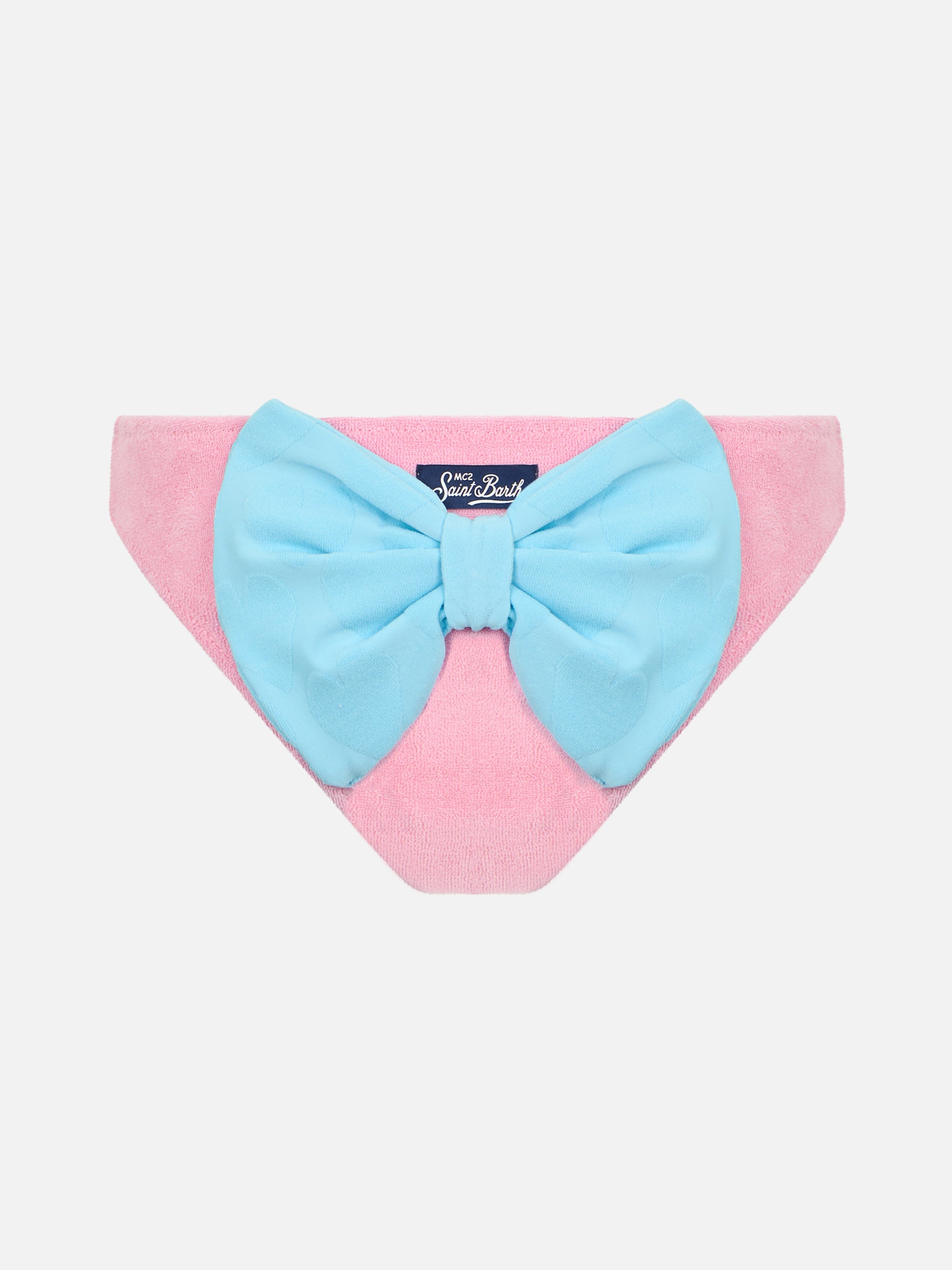 mc2-saint-barth-madame-slip-mare-bambina-spugna-rosa-con-fiocco image 1