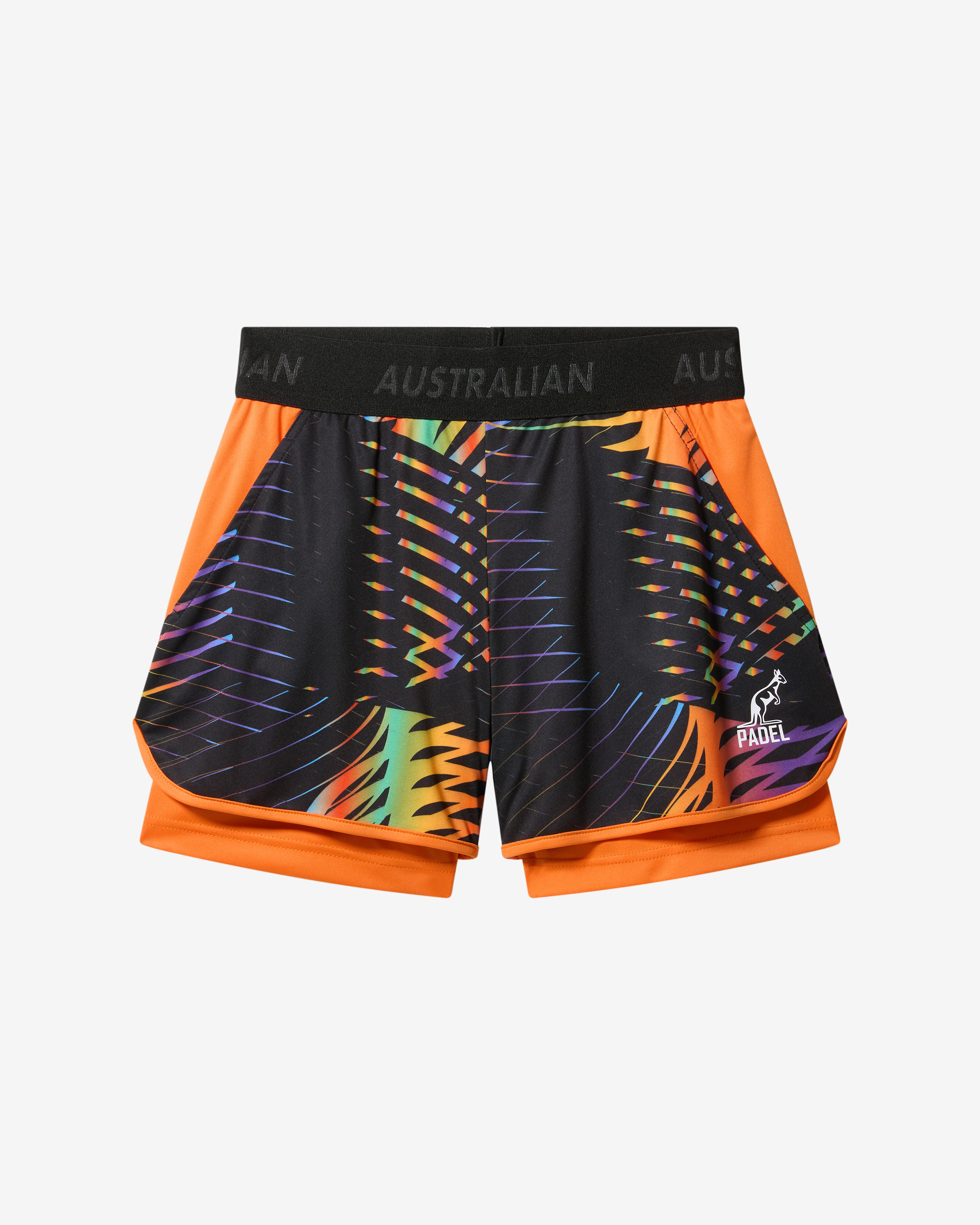 australian-chaos-short-short-padel-arancio-con-sottopantaloncino image 5