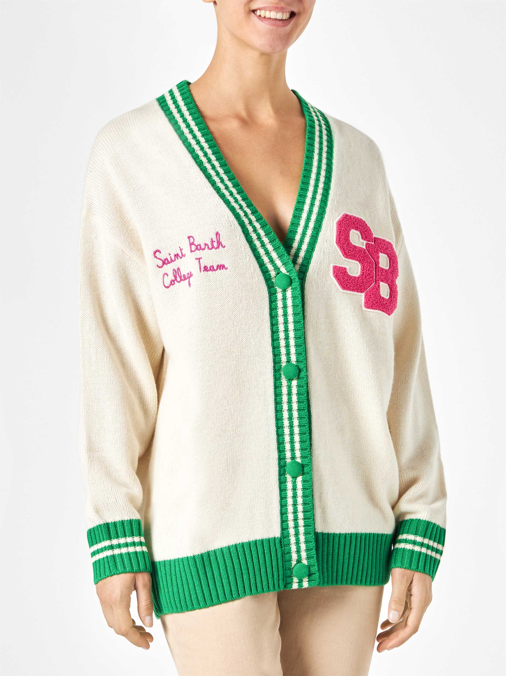 cardigan-chloe-mc2-saint-barth-bianco-con-ricamo image 3