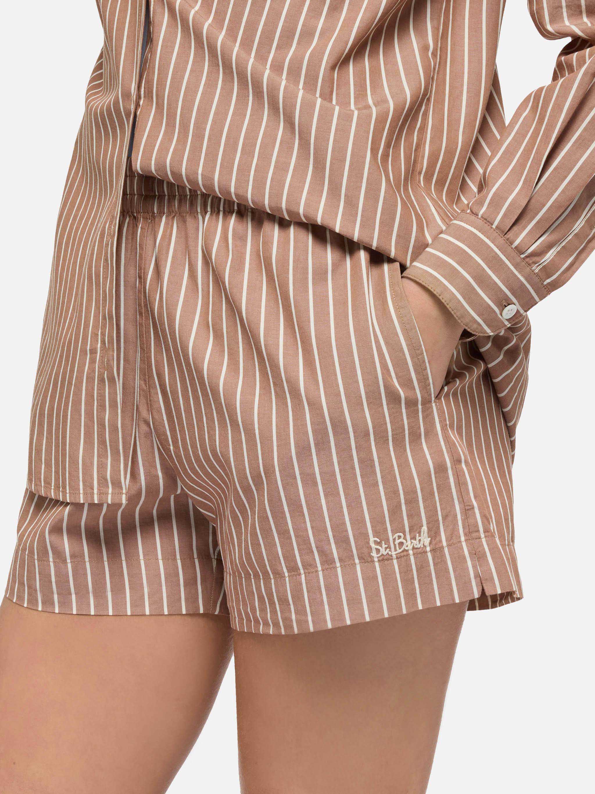 mc2-saint-barth-meave-shorts-pull-up-con-stampa-a-righe-in-popeline-di-cotone image 2
