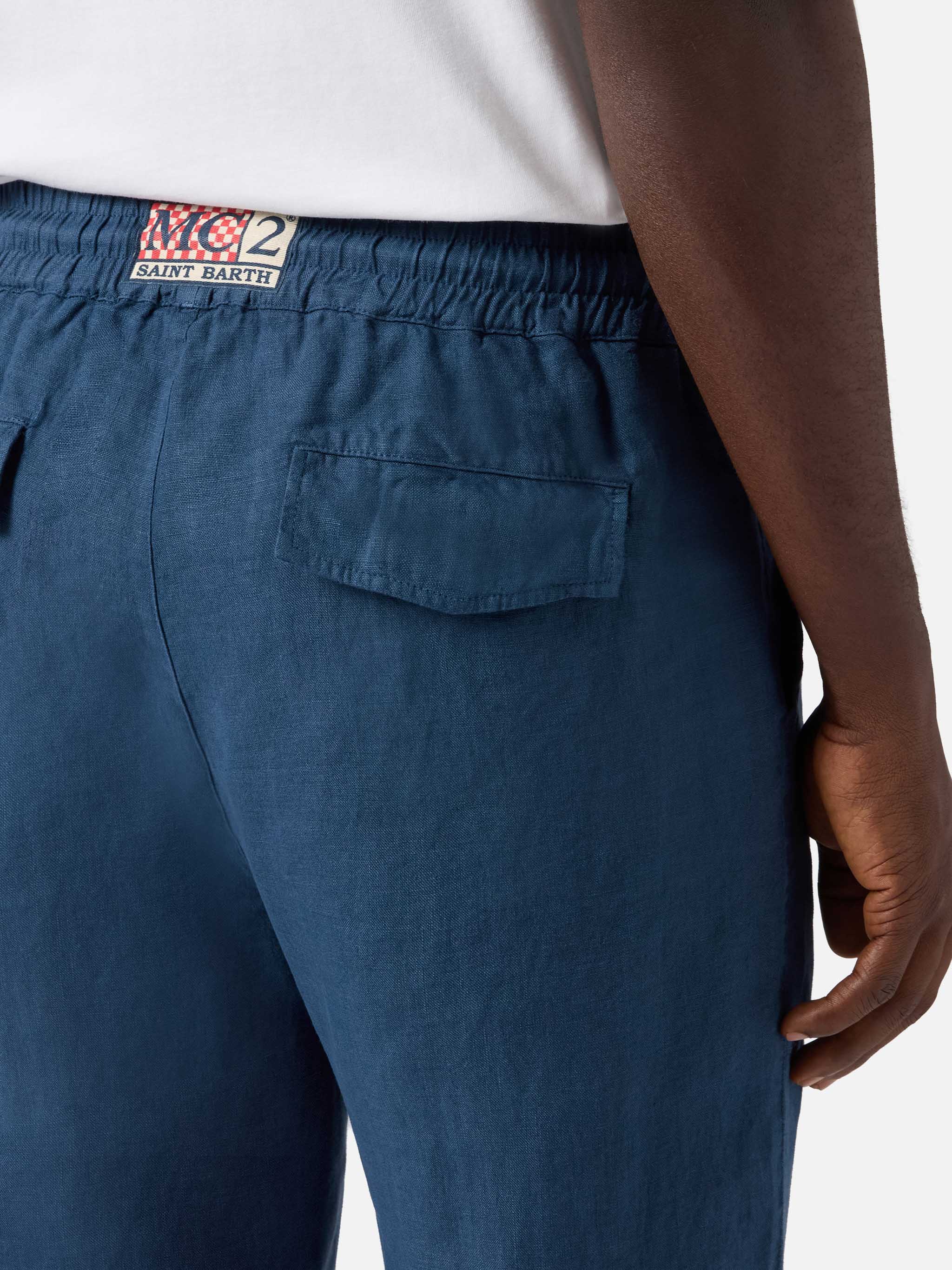 mc2-saint-barth-calais-pantalone-lungo-uomo-in-puro-lino-blu-navy image 3