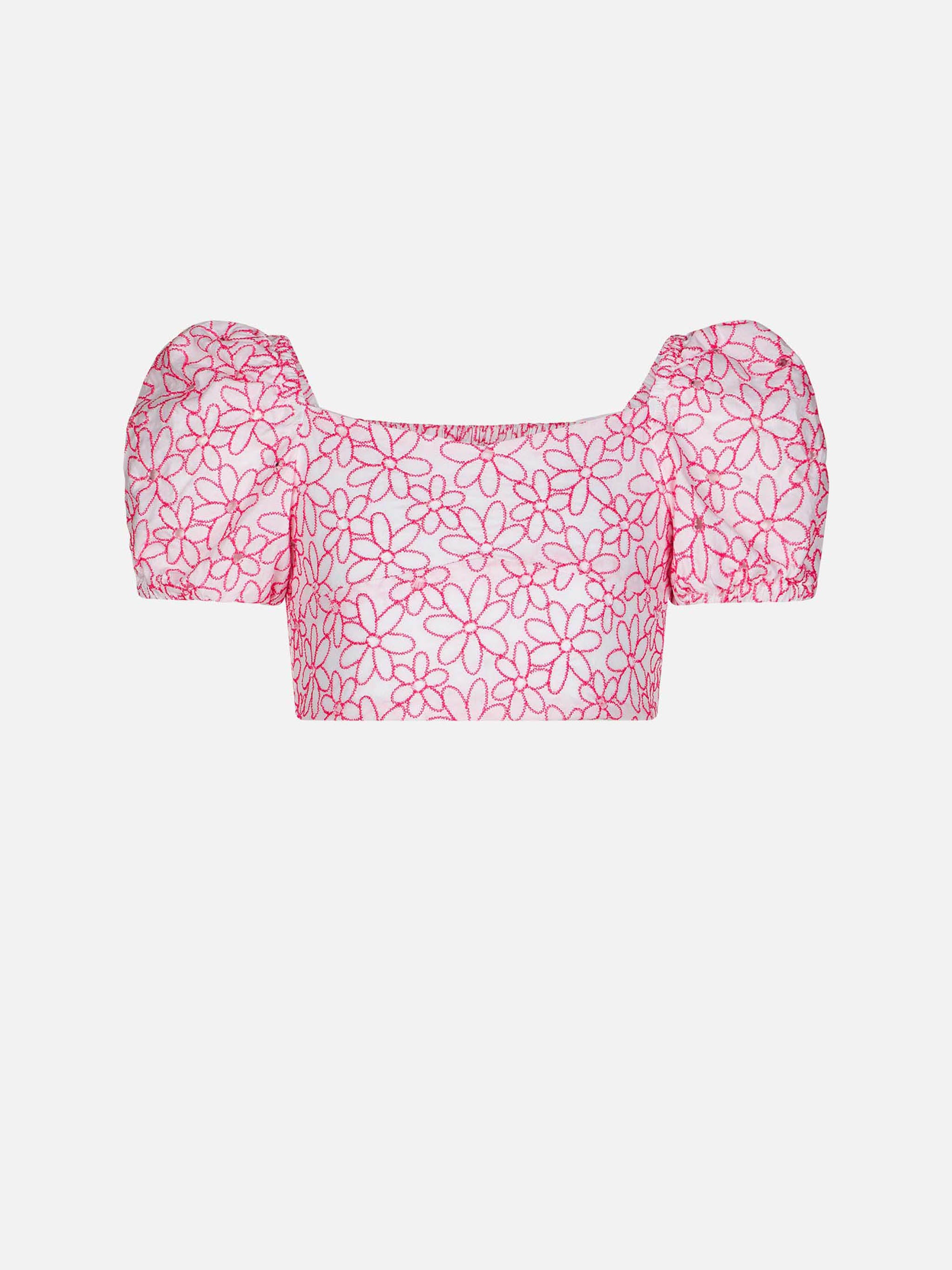 mc2-saint-barth-crop-top-sikelia-bambina-bianco-in-cotone-con-ricamo-margherite image 1