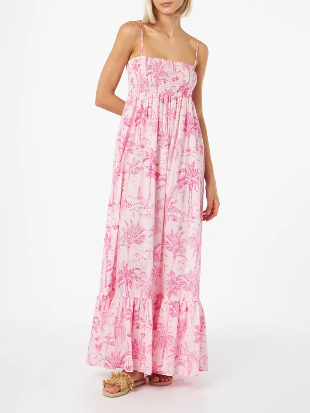mc2-saint-barth-abito-jemma-donna-in-cotone-rosa-con-ricamo-smock image 1