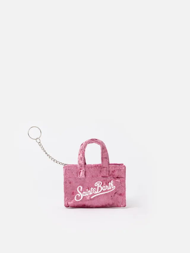 mc2-saint-barth-key-bag-mini-borsa-portachiavi-in-ciniglia-rosa-con-ricamo-logo image 1