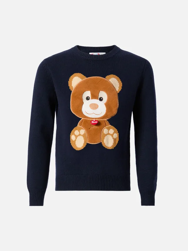 mc2-saint-barth-douglas-girocollo-bimbo-cashmere-blu-orso-trudi image 1
