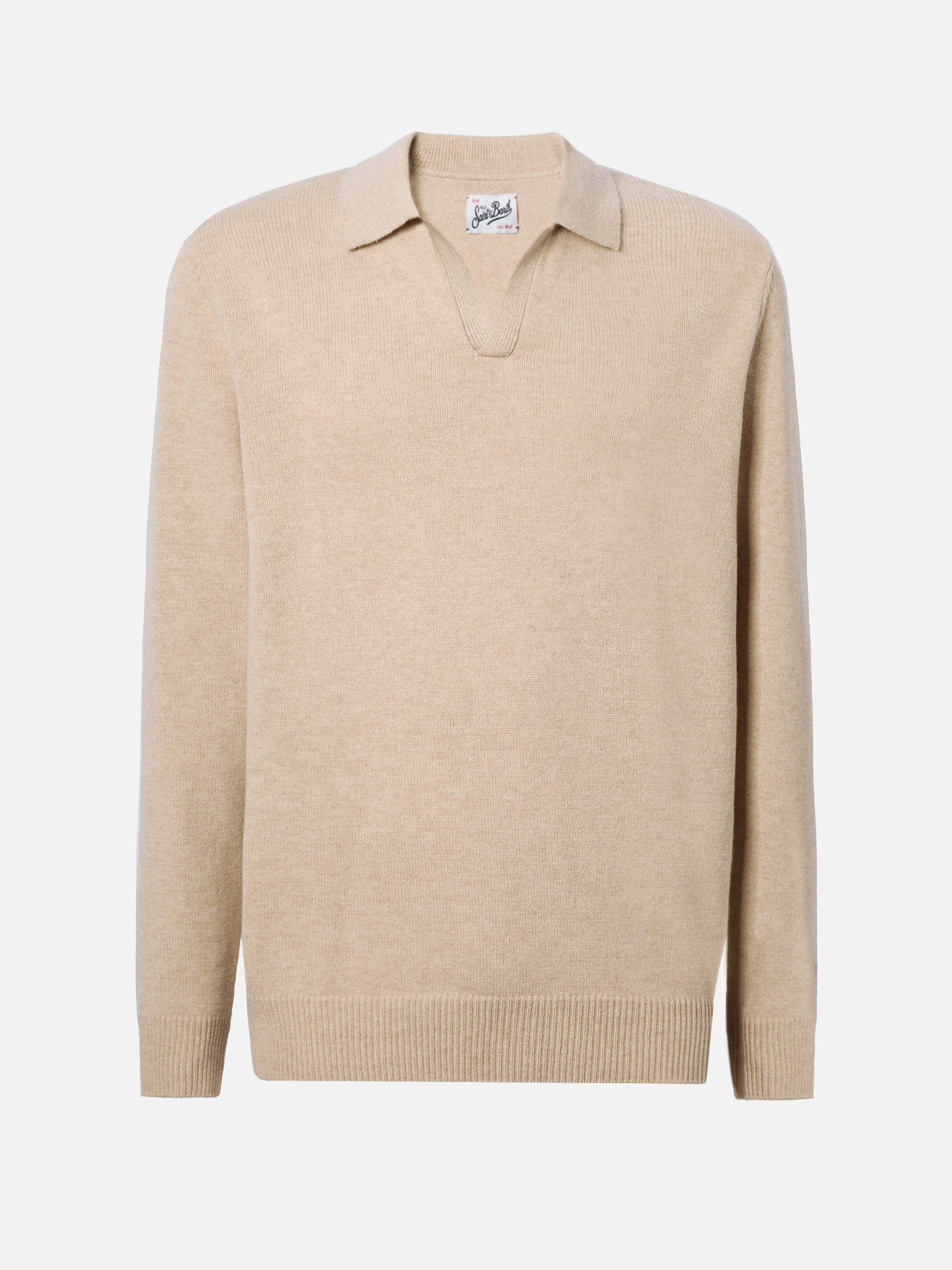mc2-saint-barth-covent-polo-maglia-uomo-lana-beige-maniche-lunghe image 5