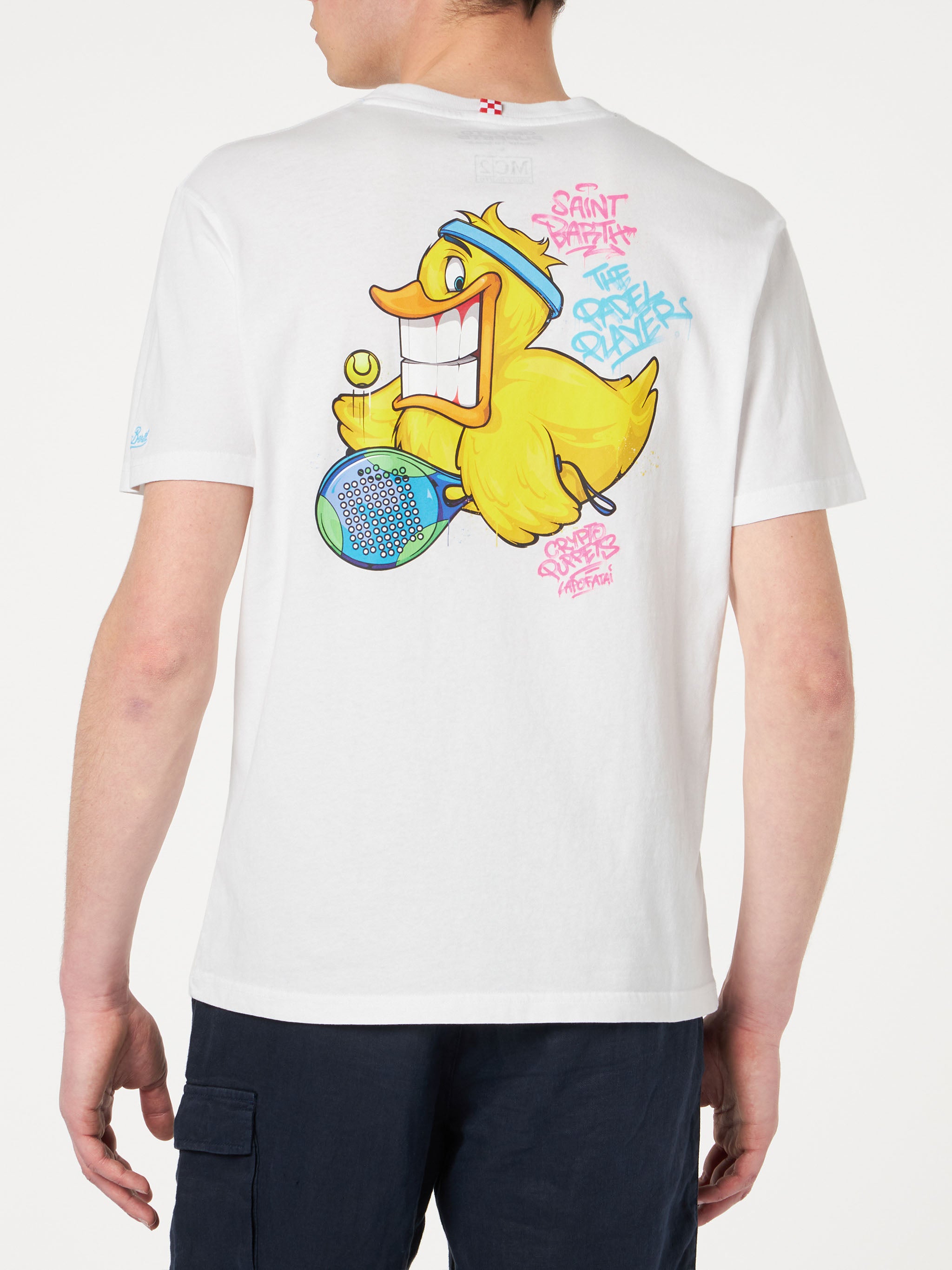 mc2-saint-barth-t-shirt-portofino-uomo-crypto-duck-padel-bianca-special-edition image 4