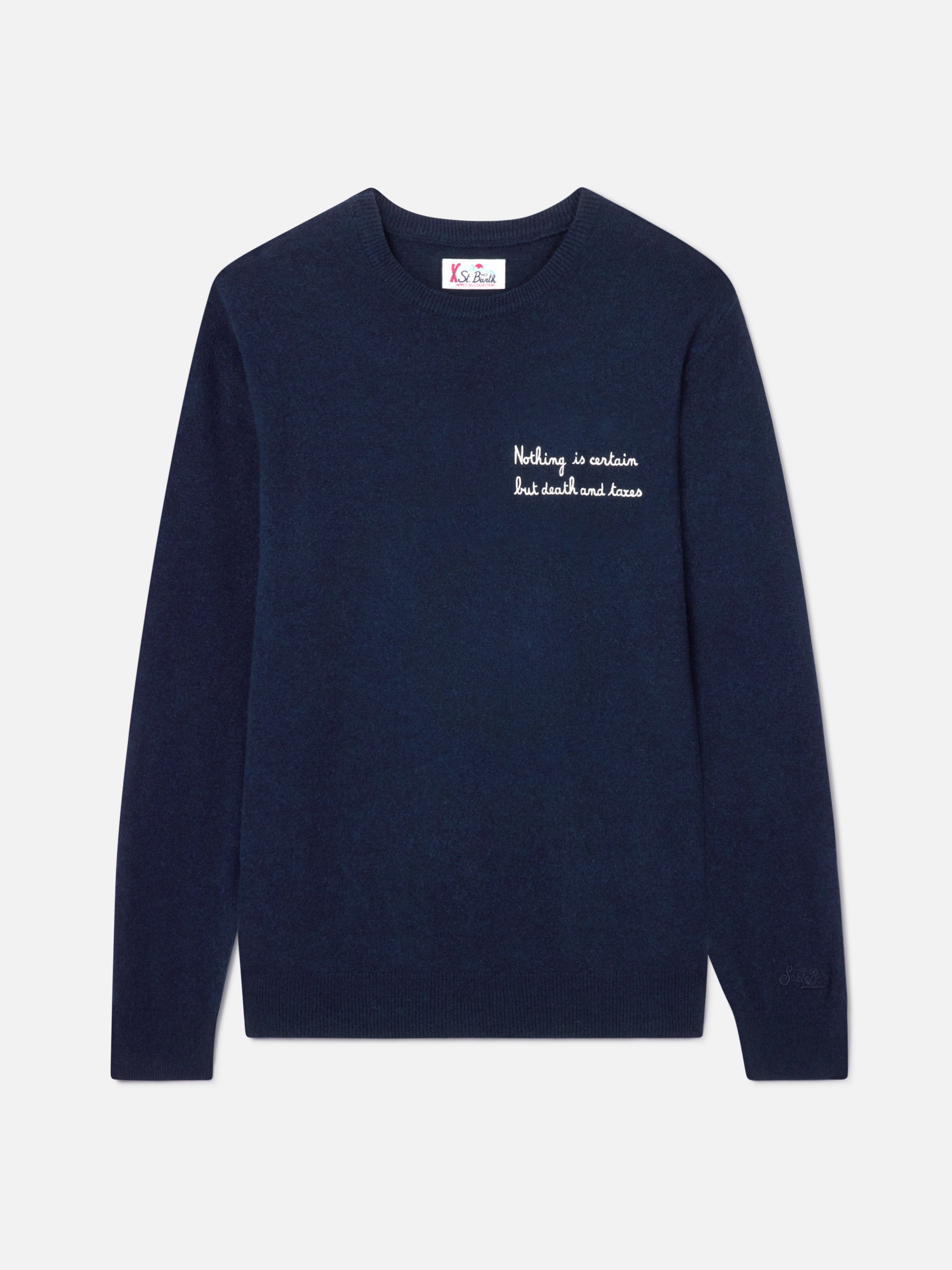 mc2-saint-barth-heron-light-maglione-girocollo-uomo-blu-navy-con-ricamo image 5