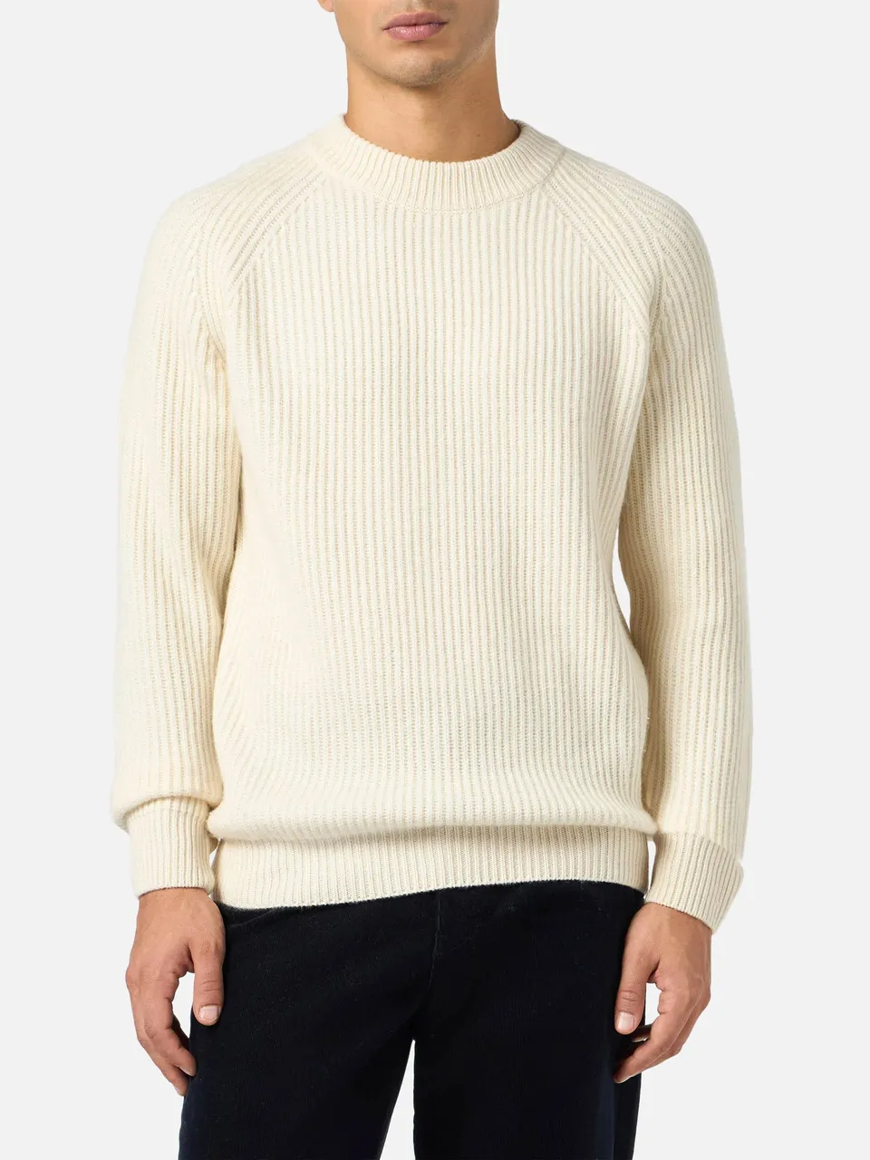 mc2-saint-barth-marine-maglione-bianco-a-coste-in-misto-cashmere image 1