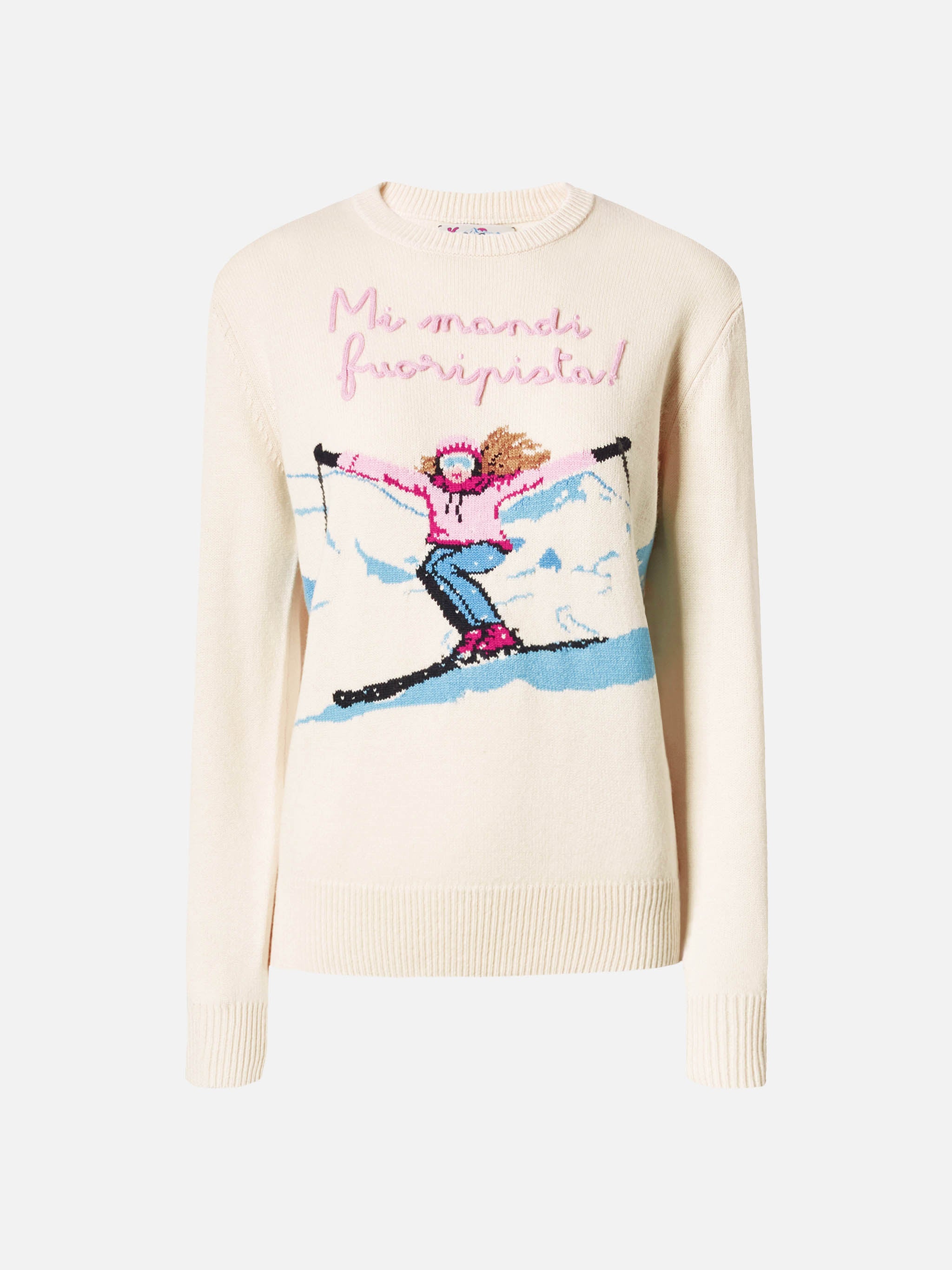 mc2-saint-barth-new-queen-maglione-donna-misto-cashmere-bianco-jacquard image 5