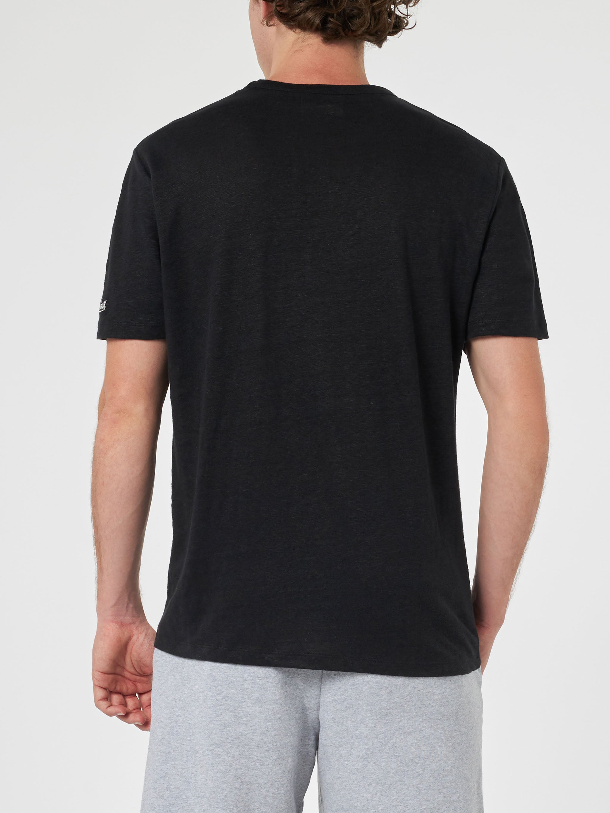 mc2-saint-barth-t-shirt-uomo-ecstasea-nera-in-lino-jersey-con-taschino image 4