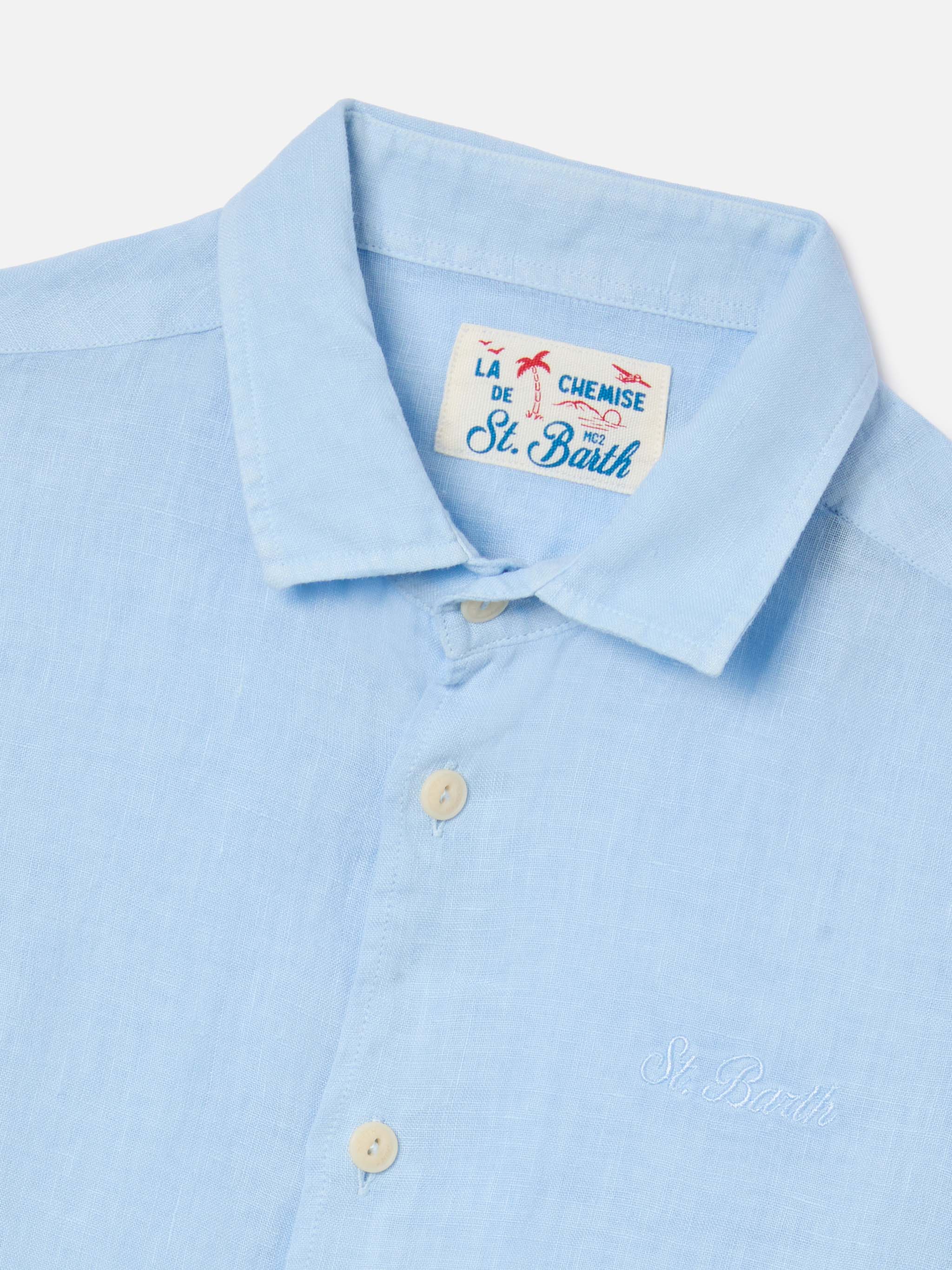 mc2-saint-barth-agnes-camicia-bambino-in-lino-azzurro image 2