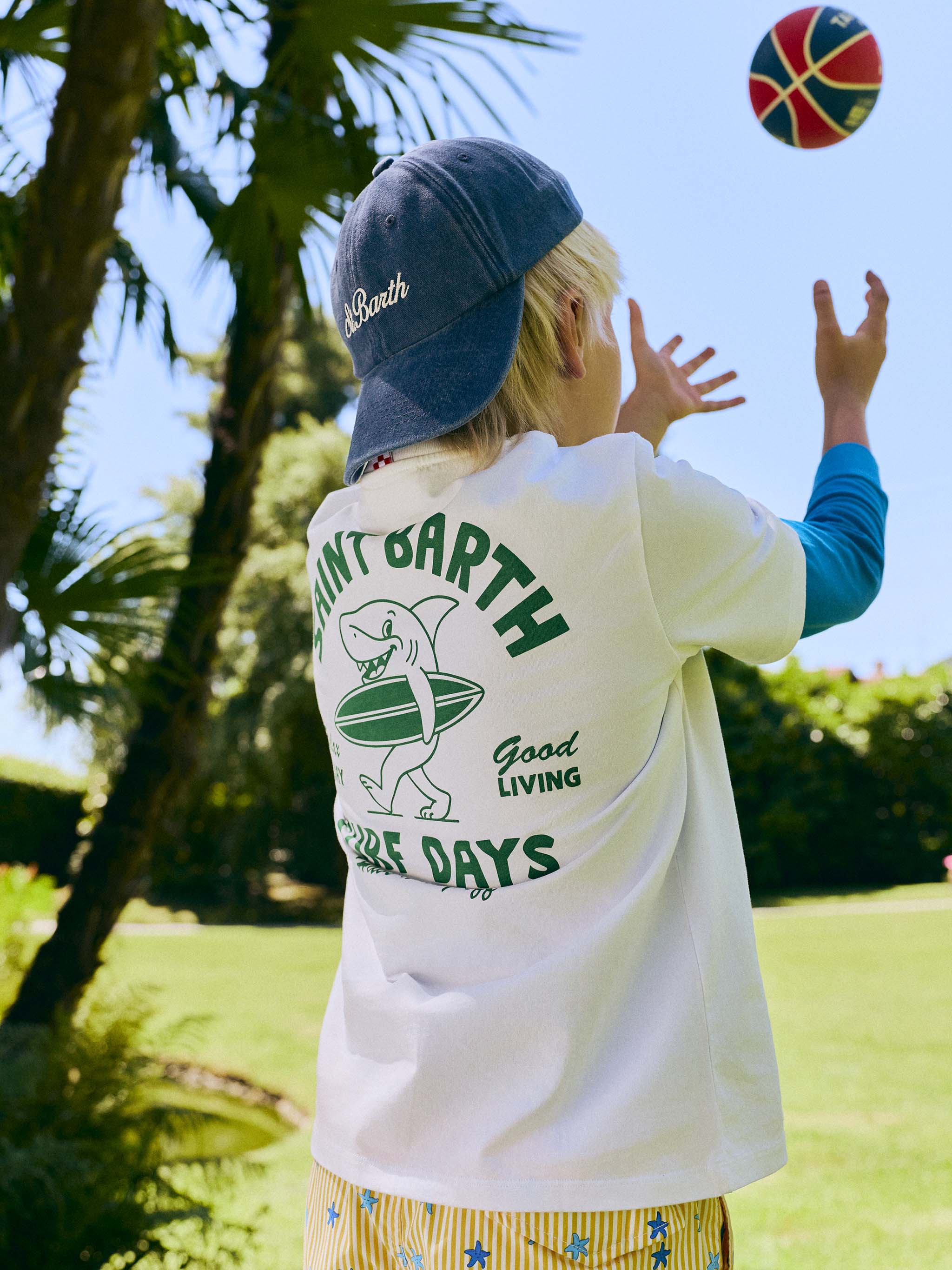 mc2-saint-barth-cappellino-davis-da-bambino-in-cotone-blu-chiaro-con-logo-ricama image 2