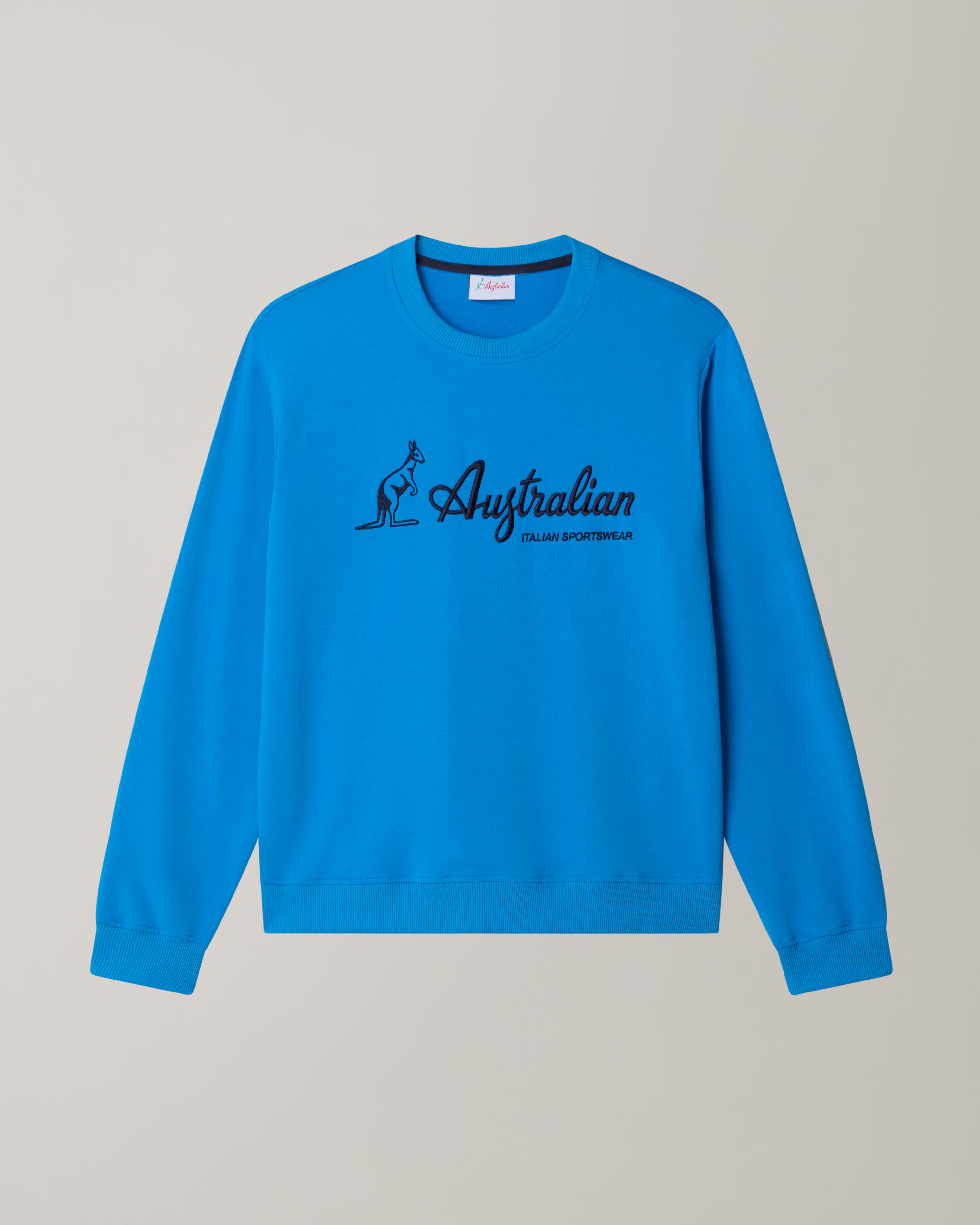 australian-felpa-girocollo-statement-logo-essential-blu-capri image 5