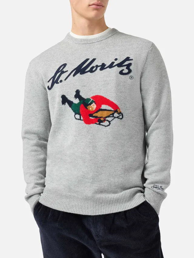 mc2-saint-barth-heron-girocollo-uomo-grigio-st-moritz-special-edition image 1